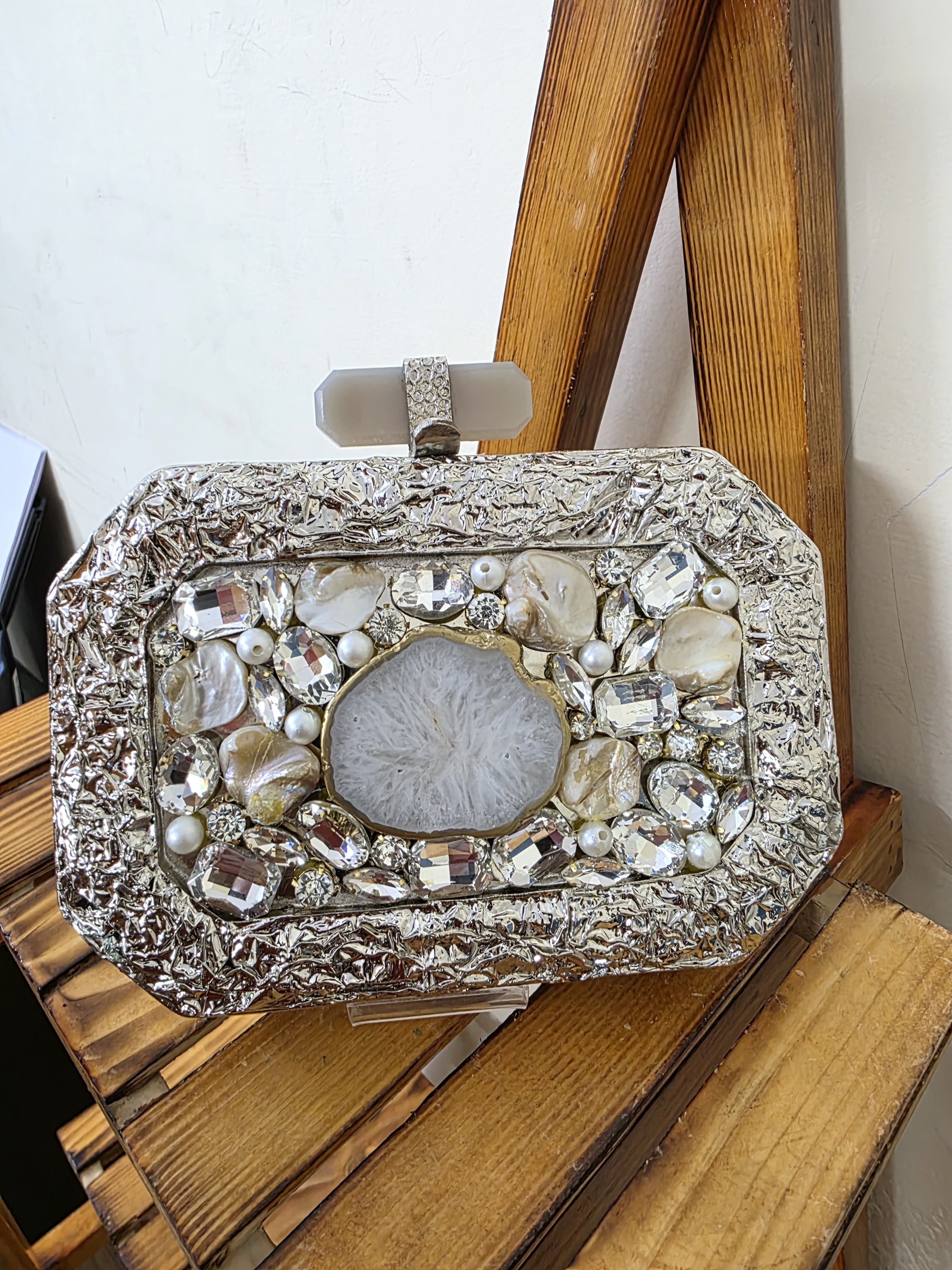 Silver MOP Clutch