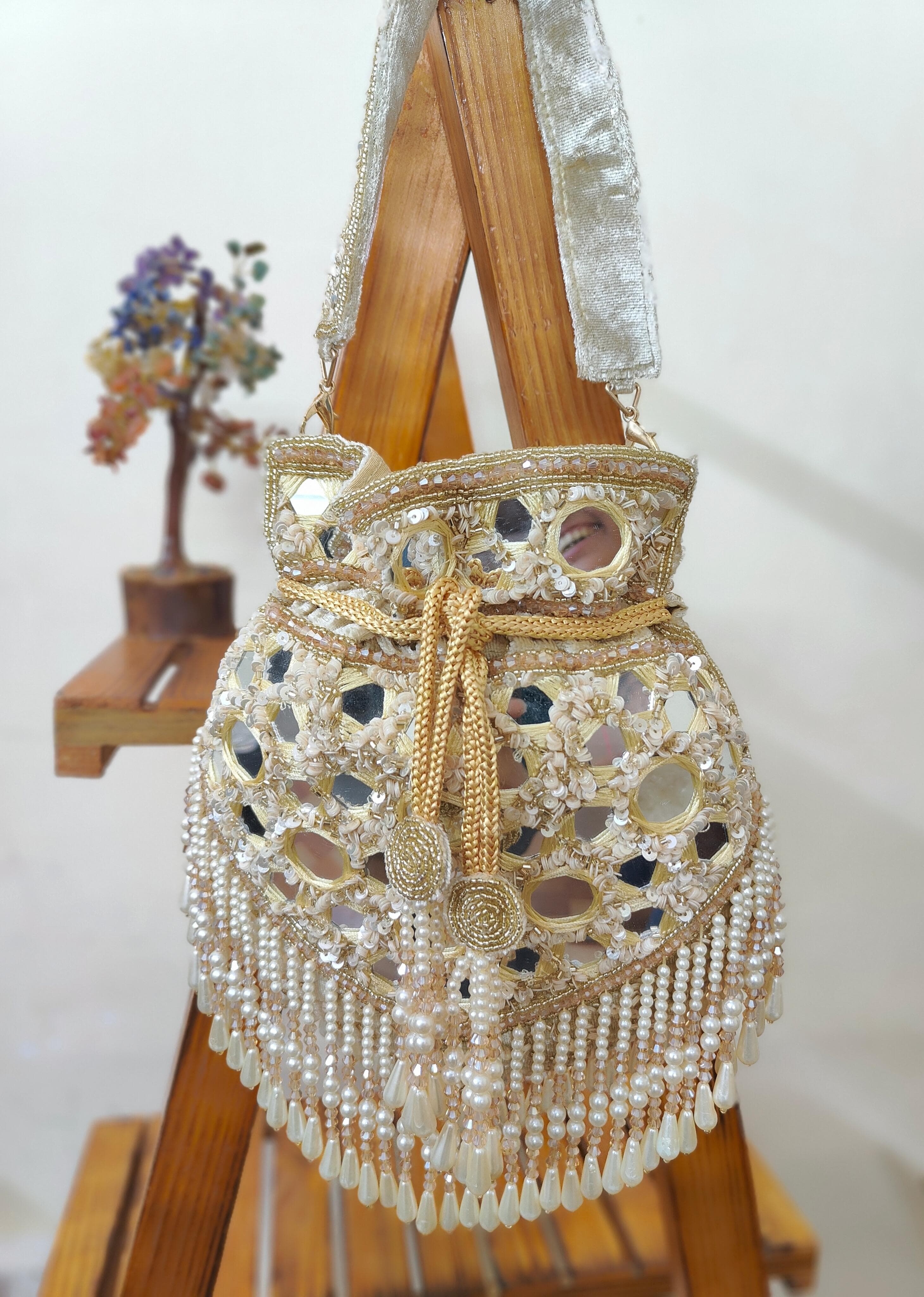 Golden Mirror Potli