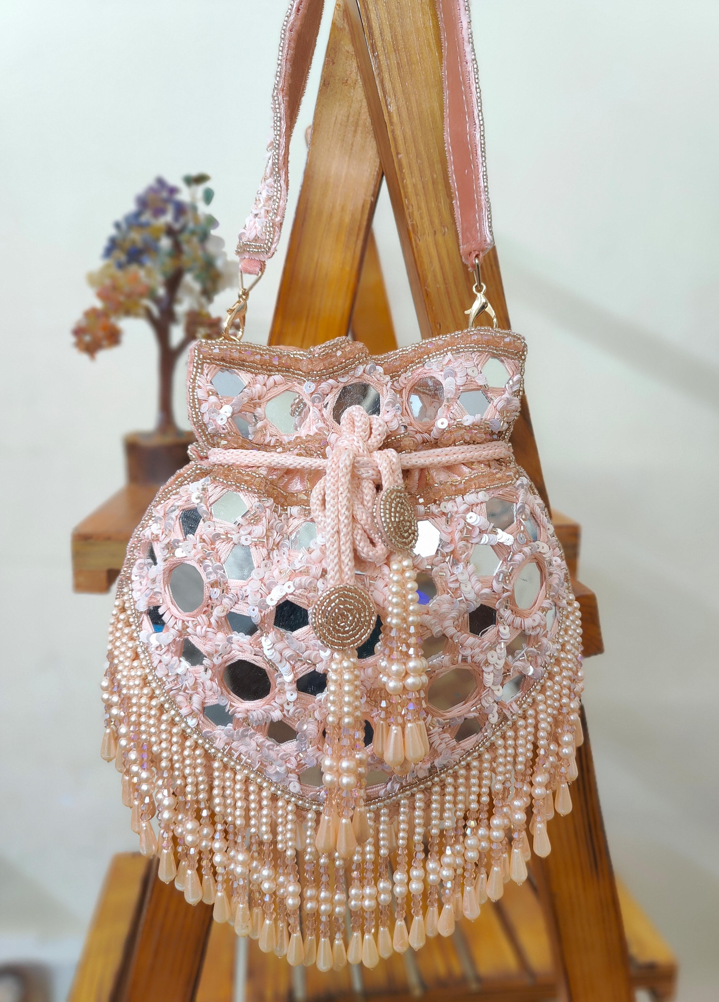 peach Mirror Potli