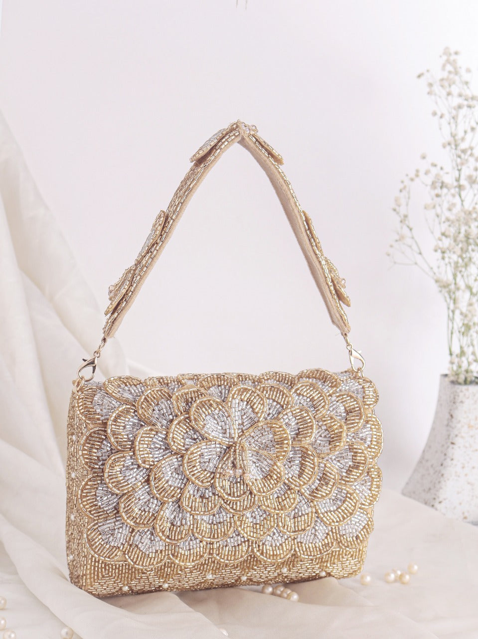 Embroidered Flap Bag
