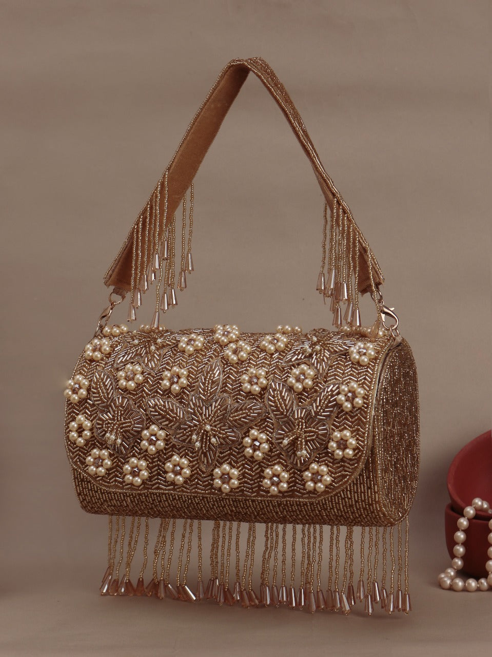 Embroidered Flap Bag