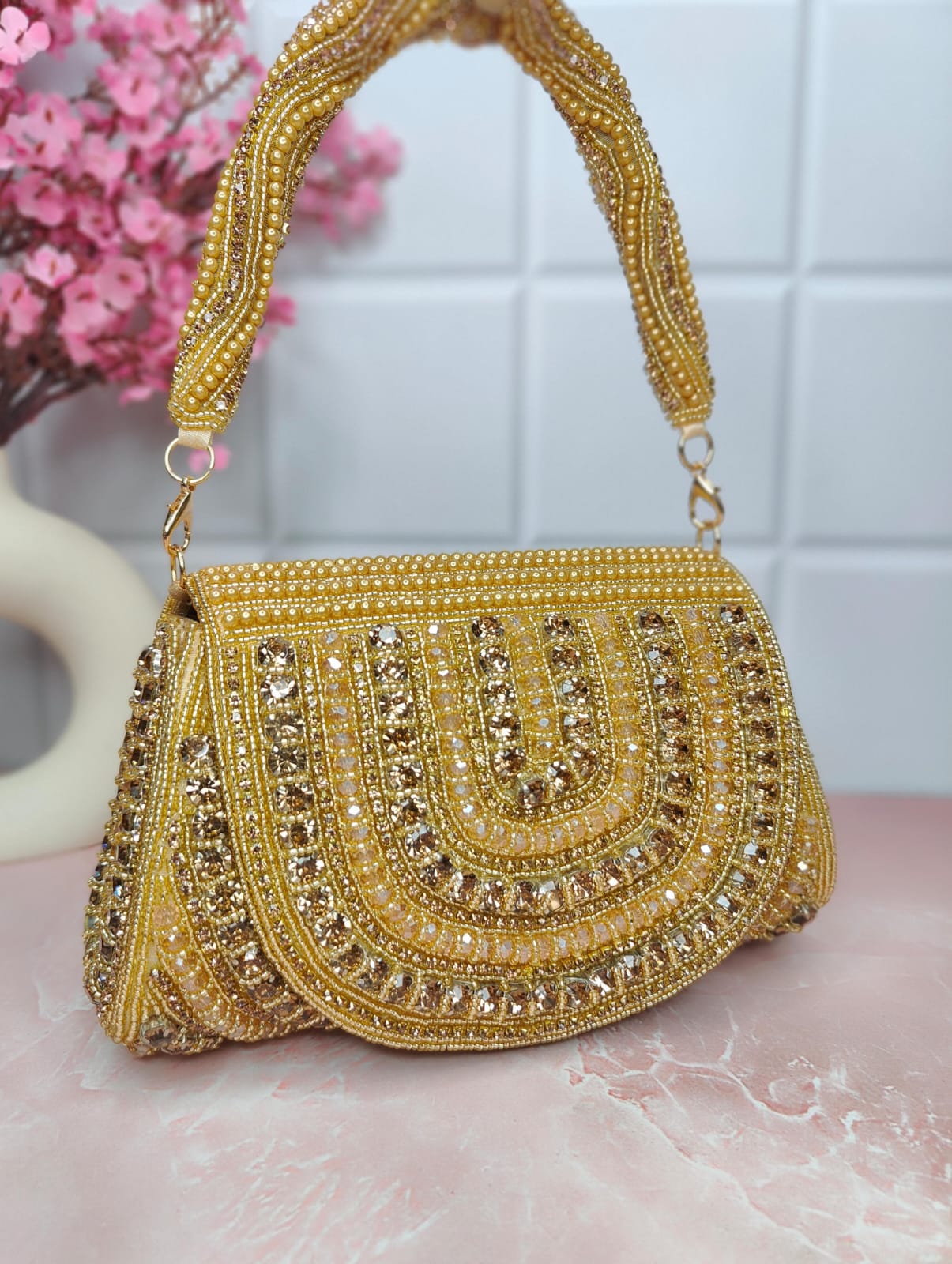 Embroidered Flap Bag