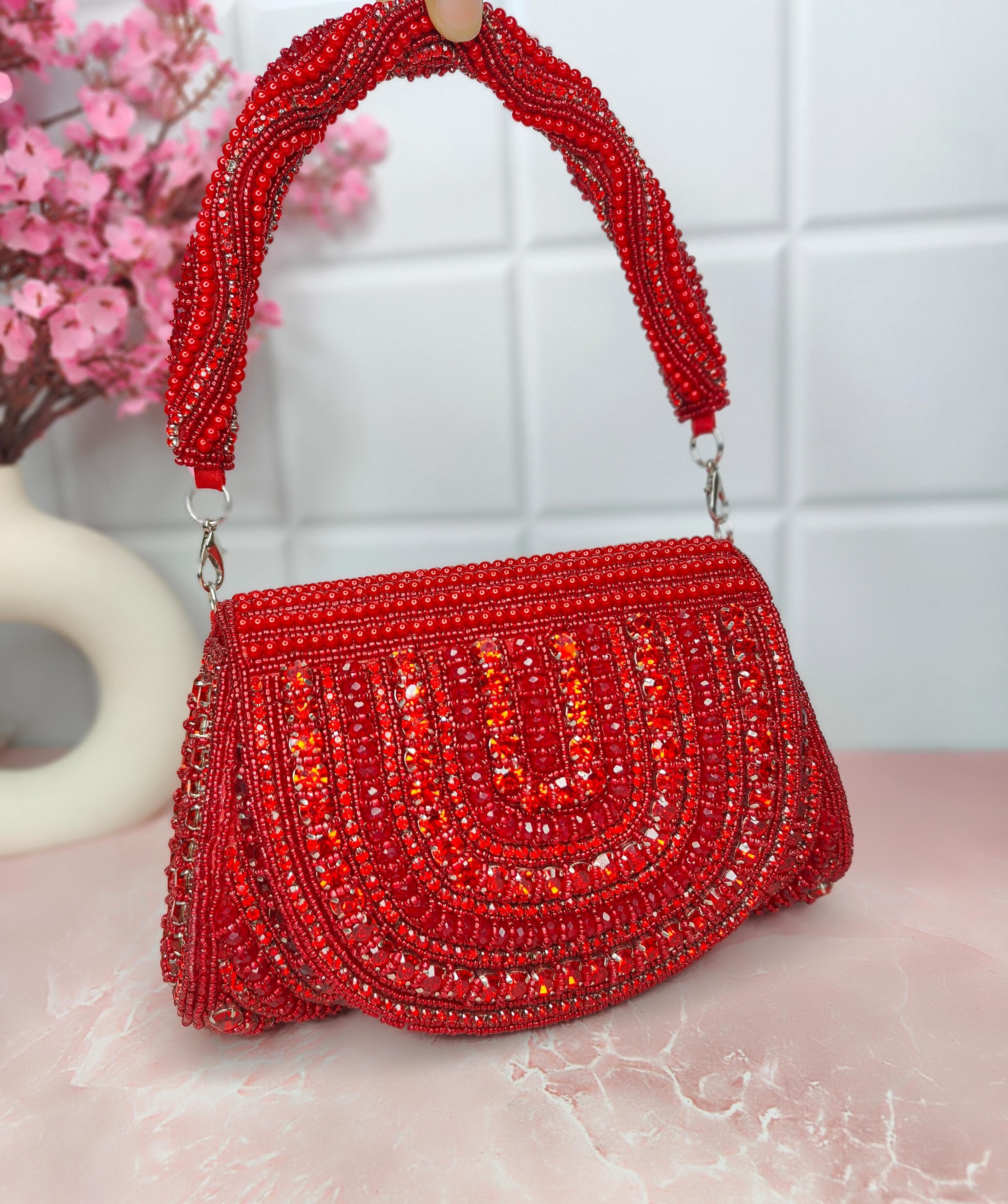 Embroidered Flap Bag
