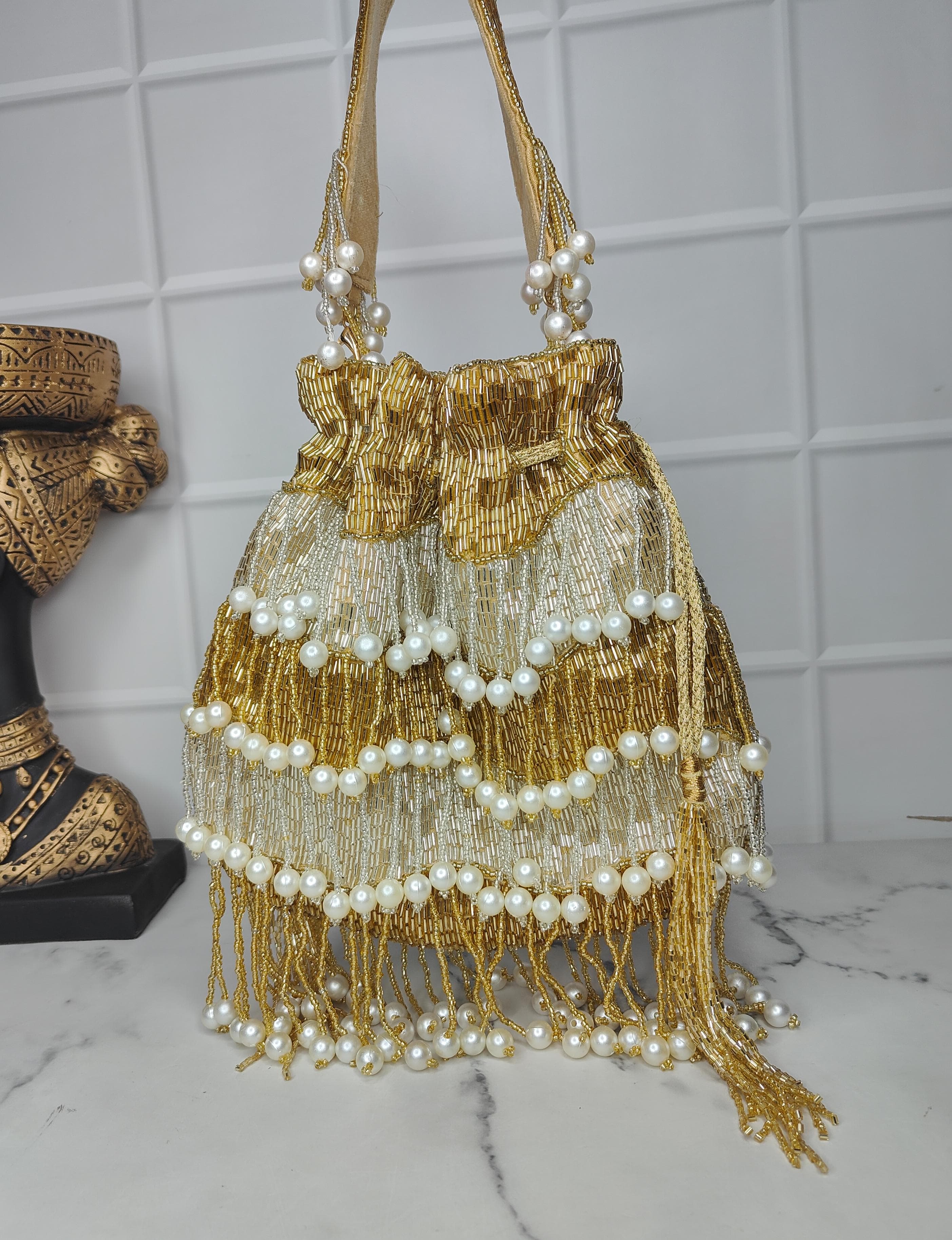 Dual shade Pearl Potli