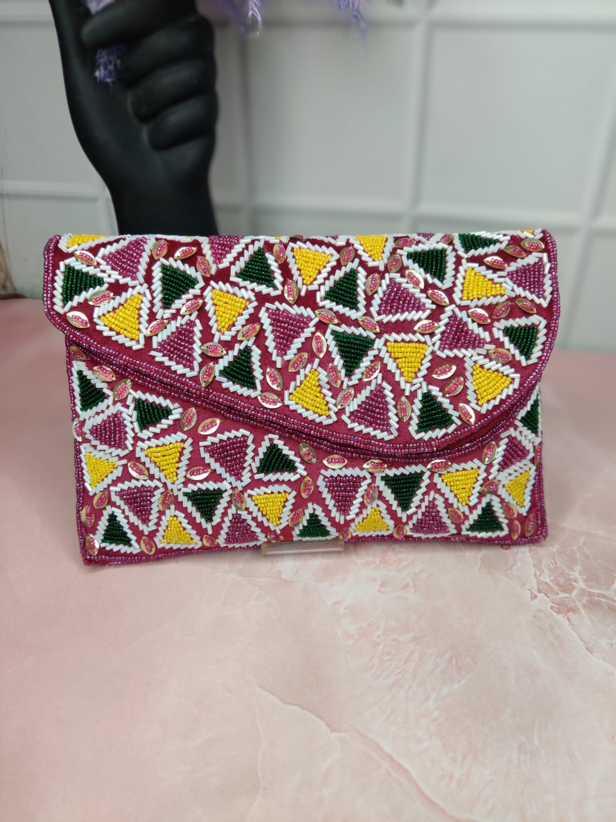 Embroidered Flap Bag