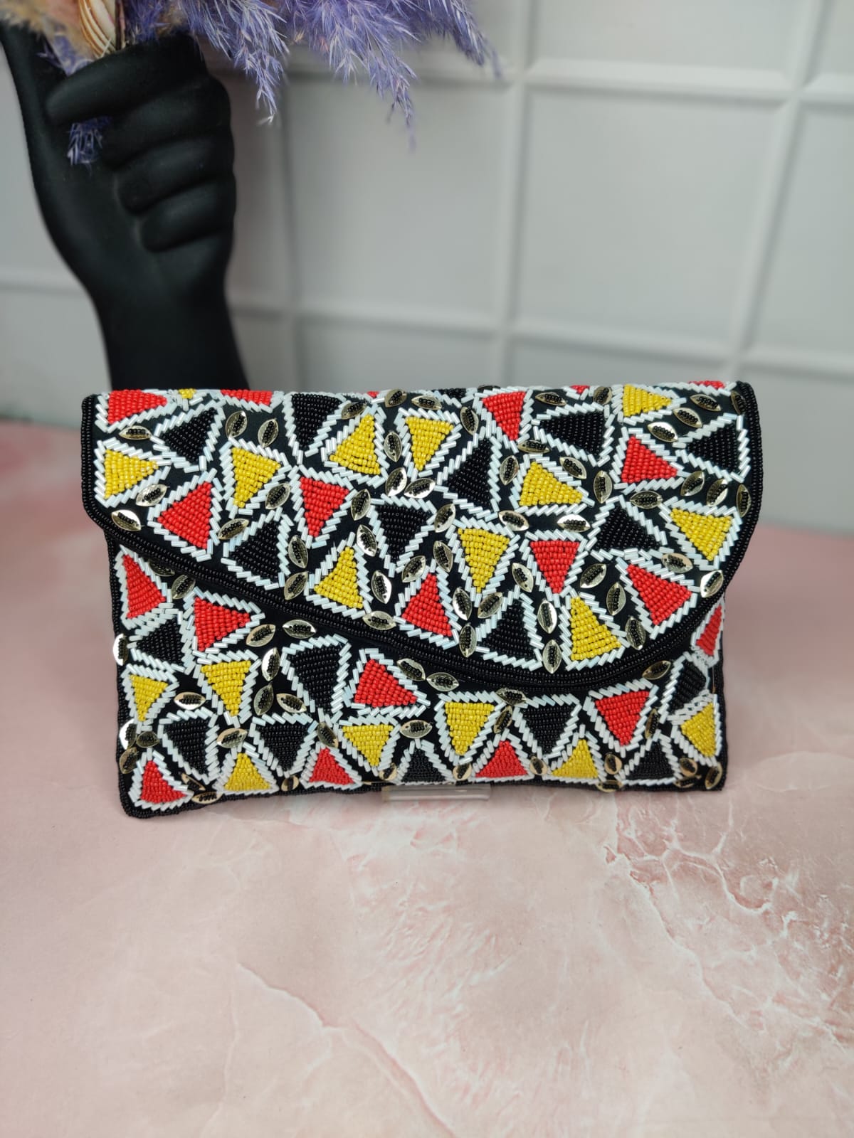 Embroidered Flap Bag