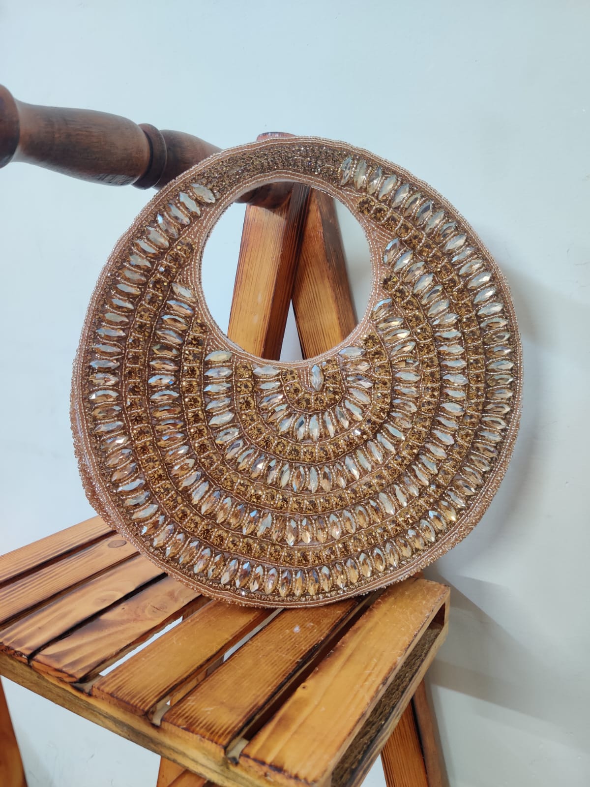 Crystal Rounded Shape Clutch