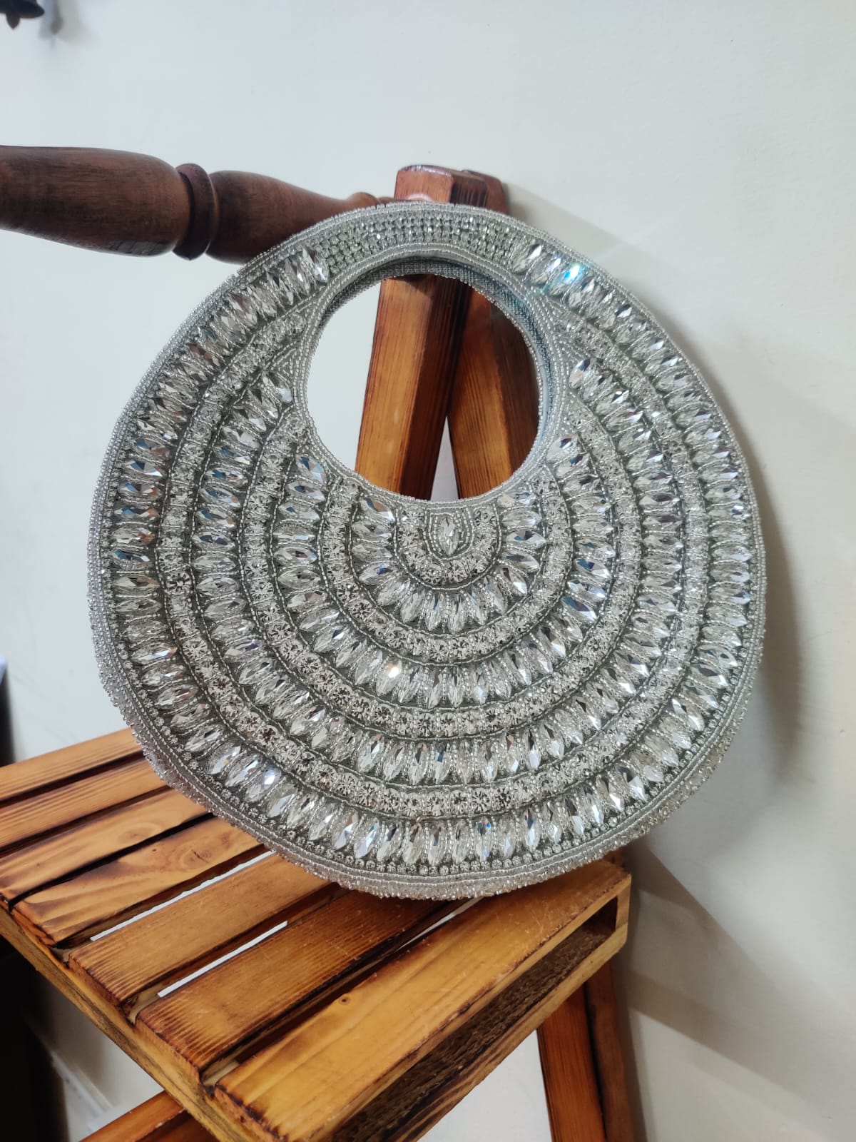 Crystal Rounded Shape Clutch