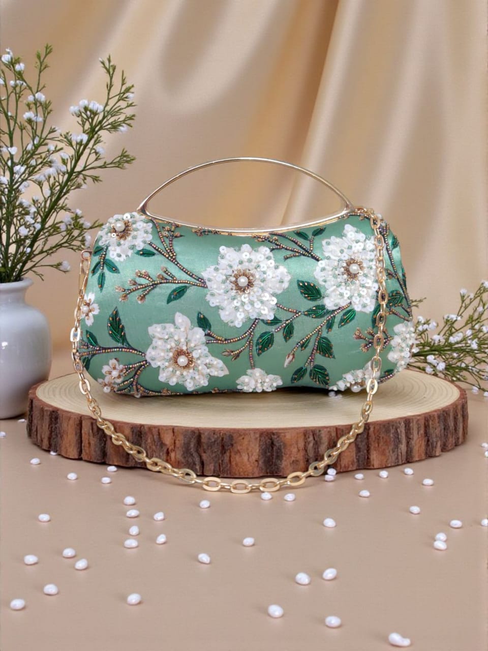 VRPS Printed Embroidered Clutch | Handcrafted Ethnic Bag | SWIS-3453 | Additional Angle