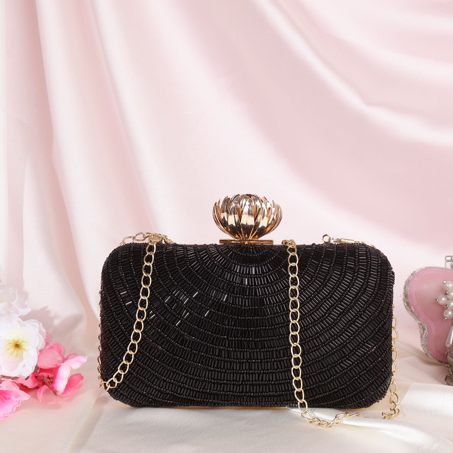 SWISNI BLACK TARBOOJ KATDANA WORK