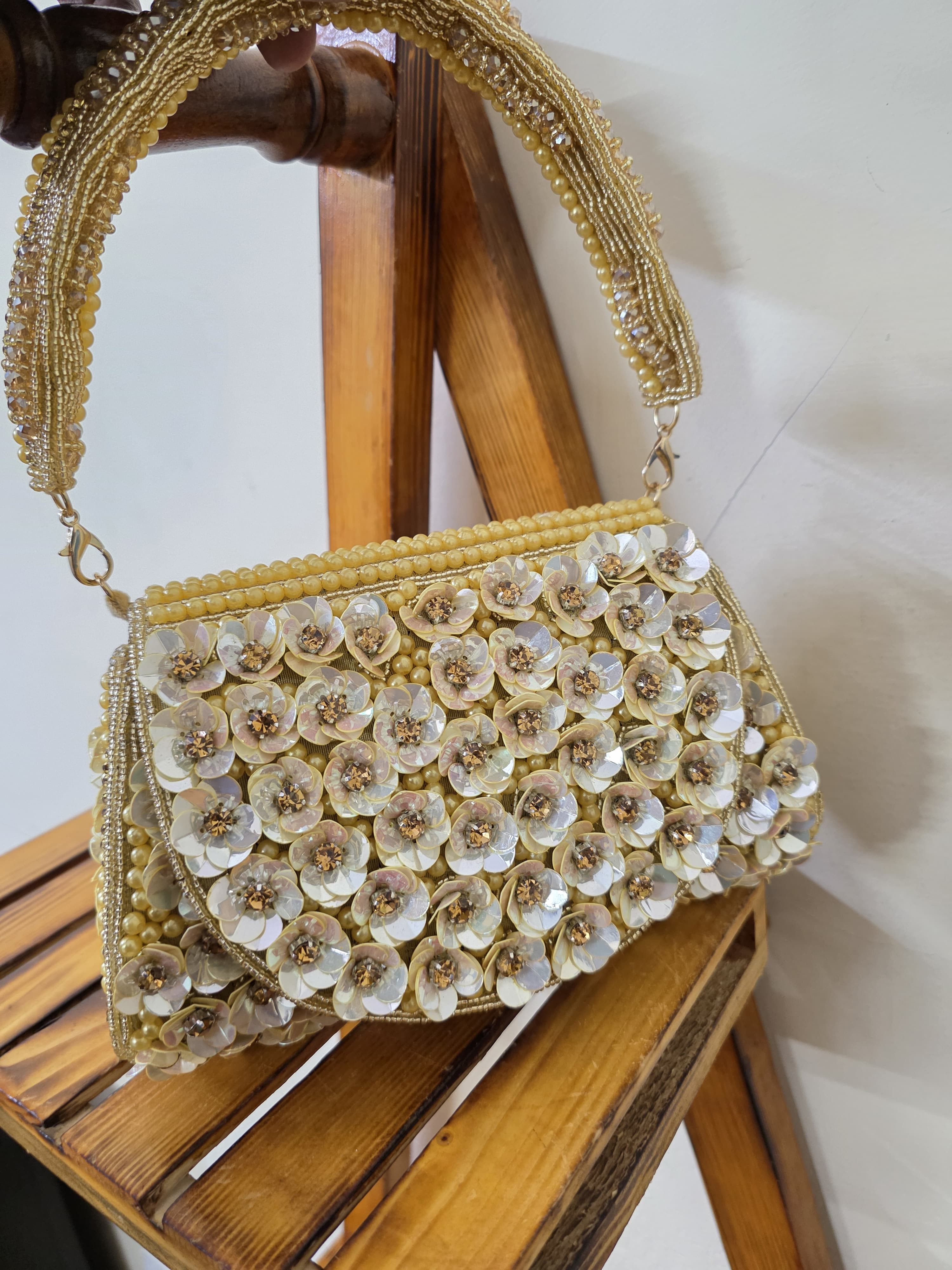 Embroidered Flap Bag