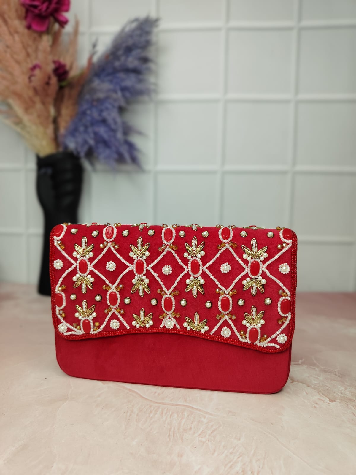 Embellished Flap Bag