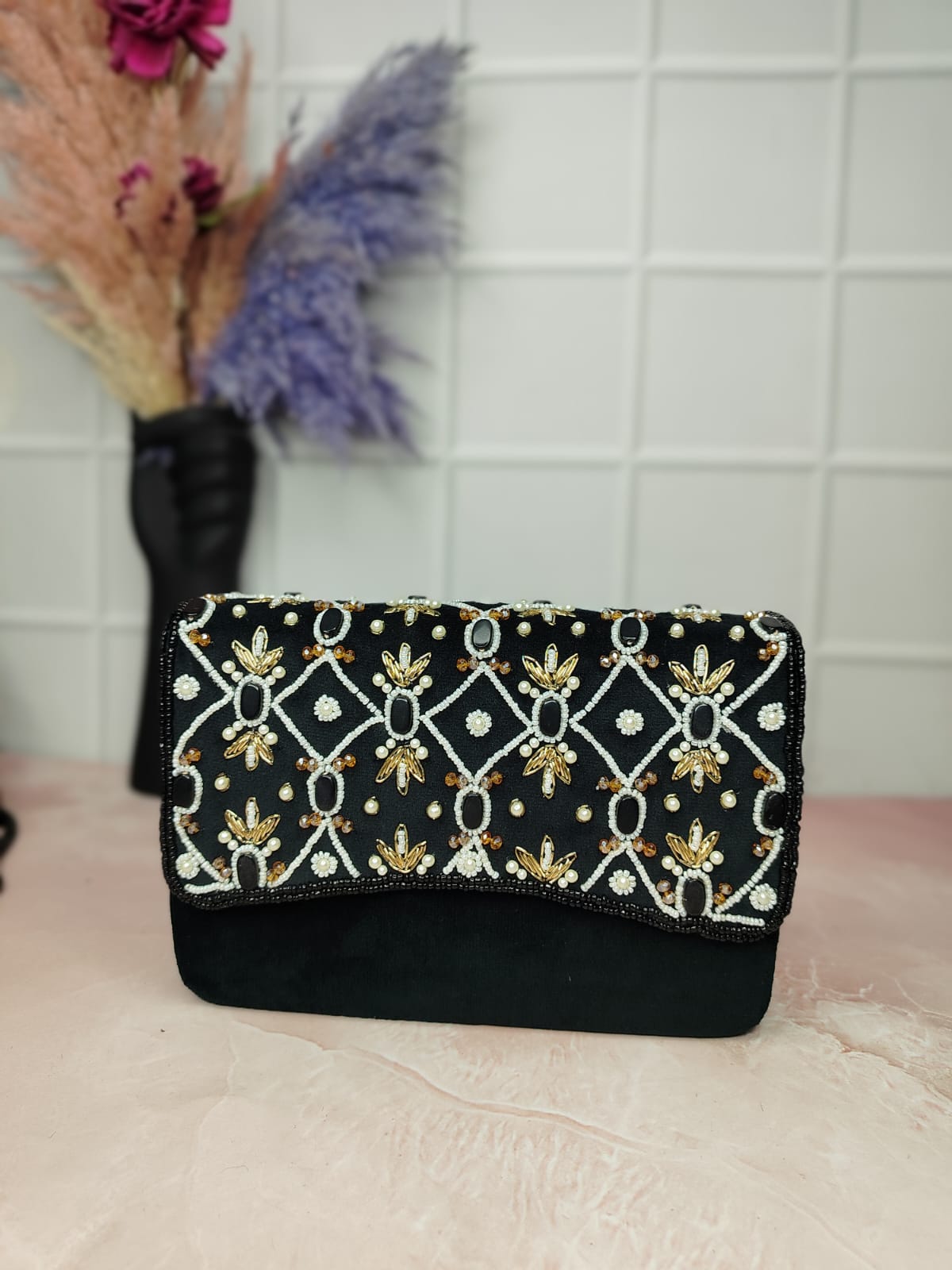 Embellished Flap Bag