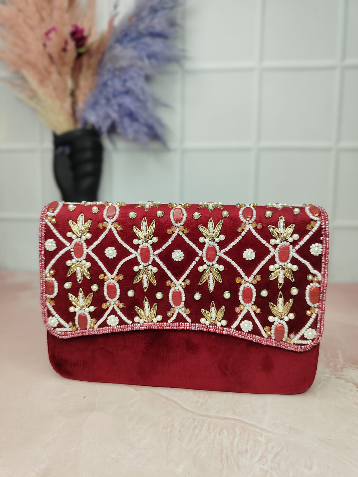 Embellished Flap Bag