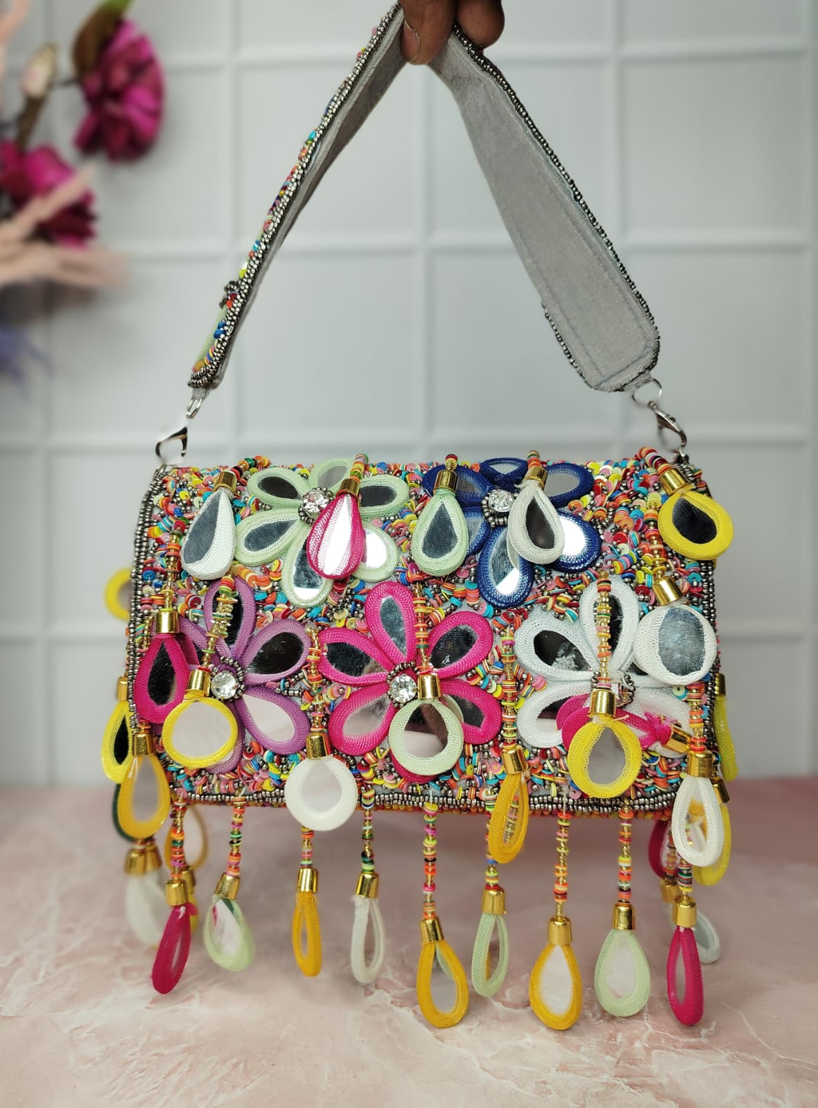 Multi Mirror Flap Bag
