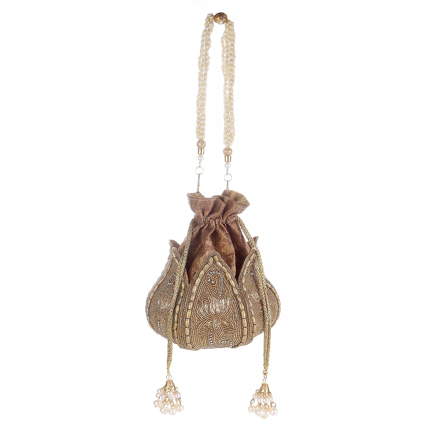 Elegant Flower Design Embellishment Potli