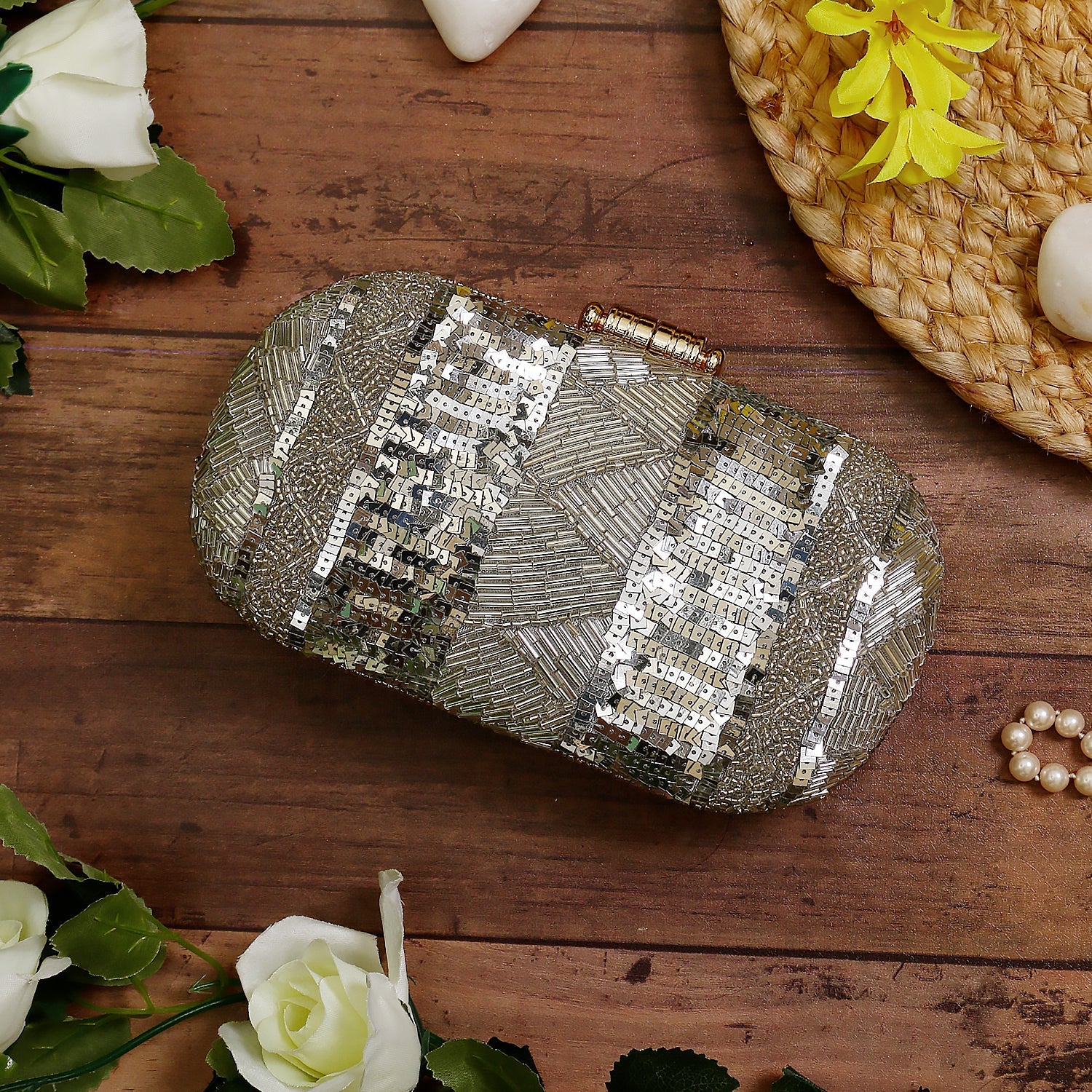 silver tiktok clutch