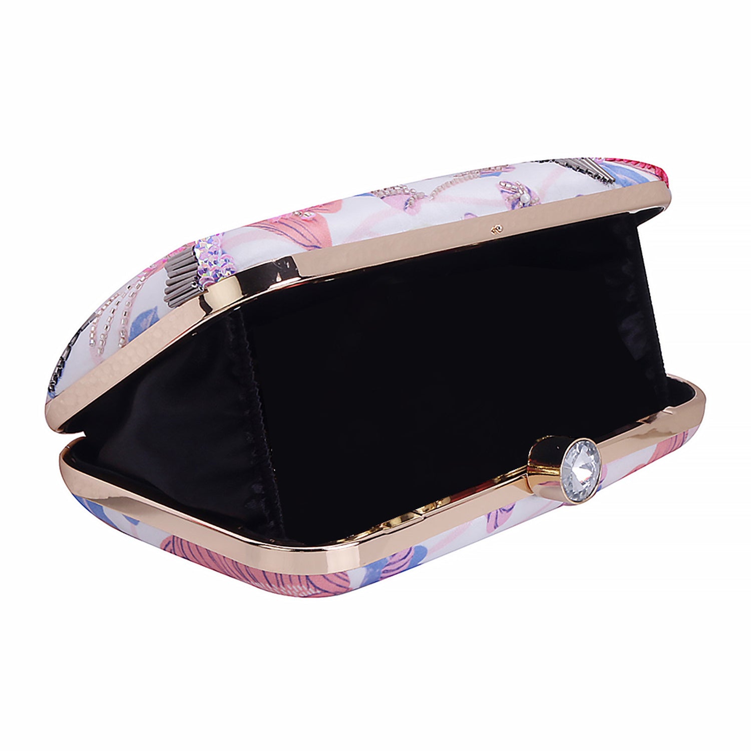 printed embroidered designer clutch