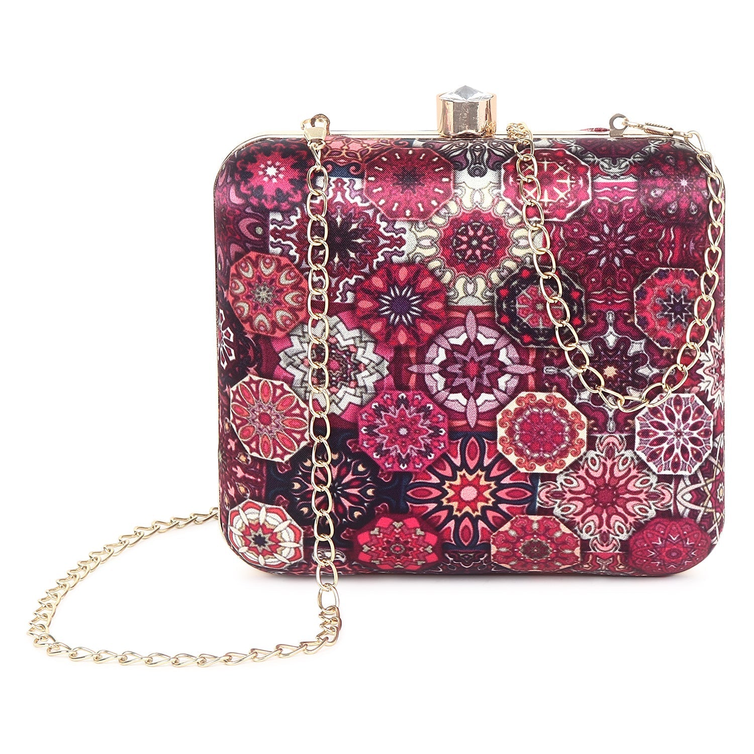 Printed Clutch Bag SWIS-389 | VRPS Handicrafts | Satin Print Clutch for Party India