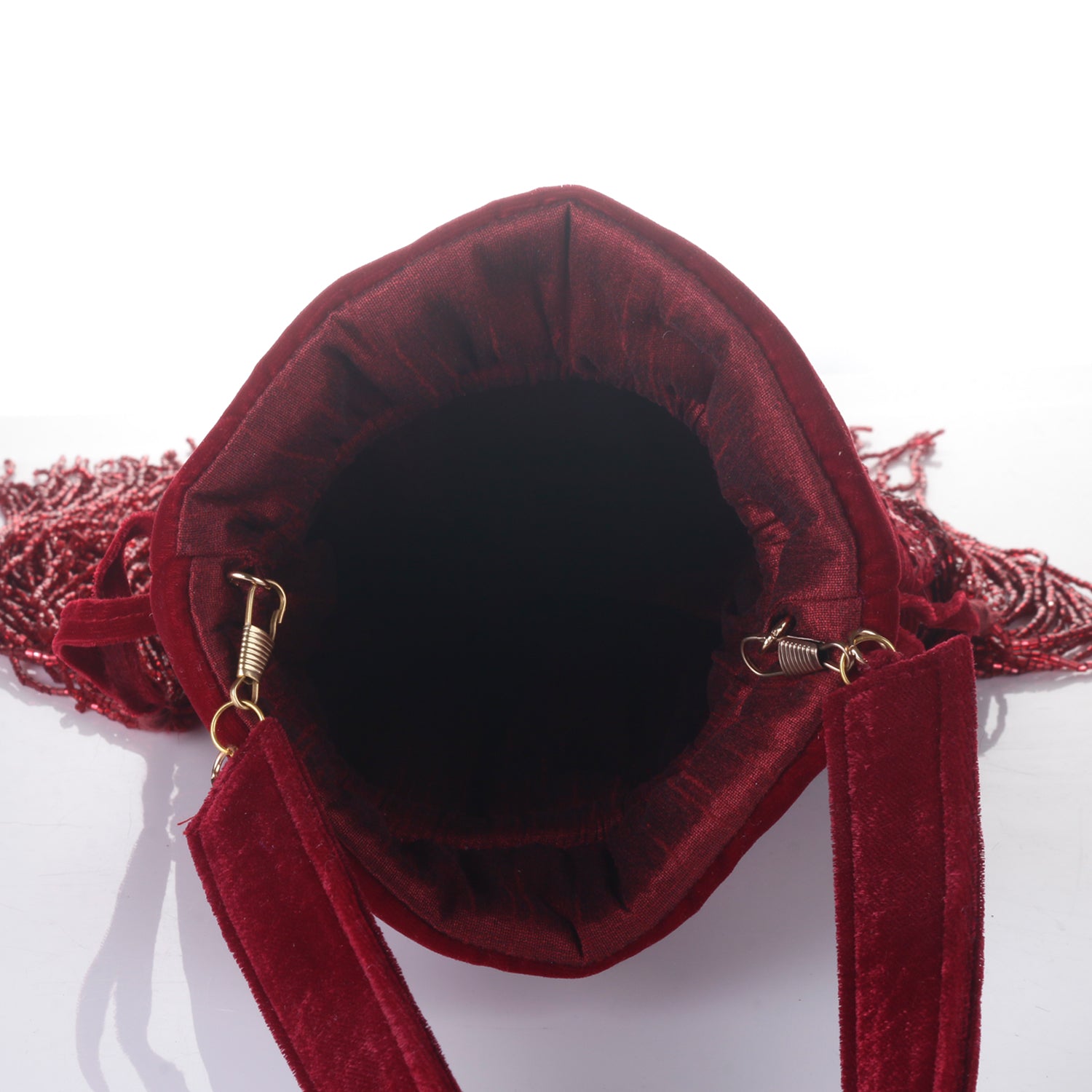 long tassel marron potli