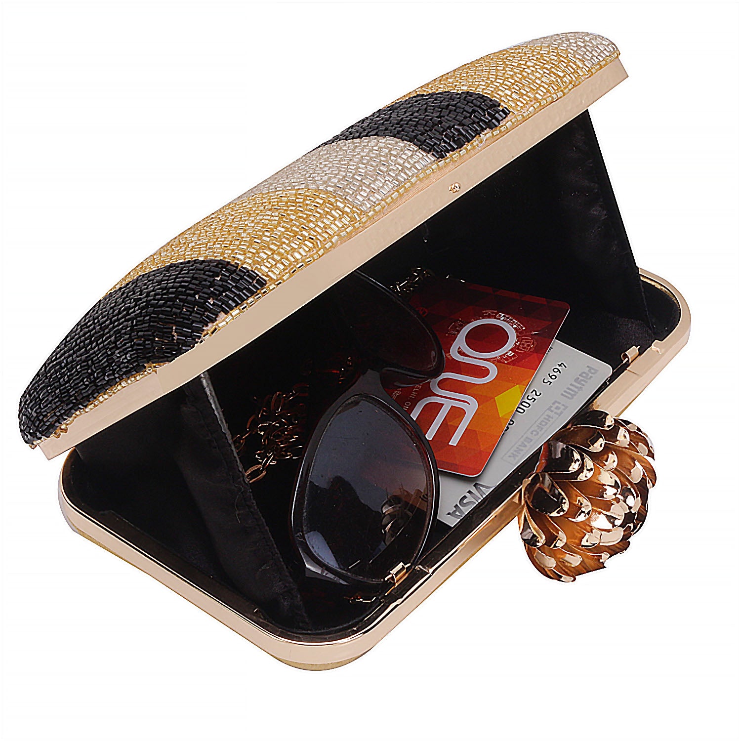 Embroidered Box Clutch For Casual Use