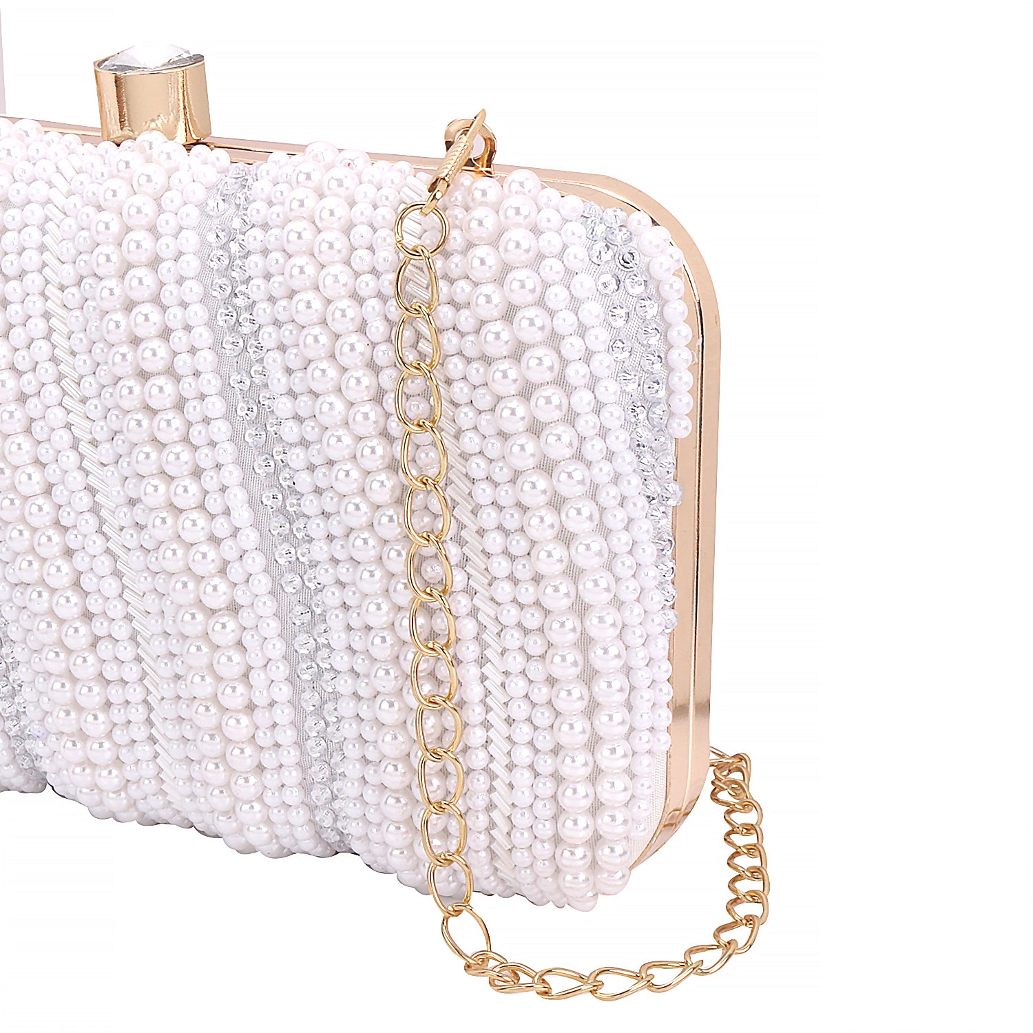 White Pearl Rectangle Clutch