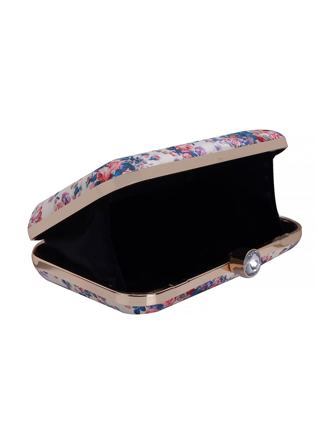 Swisni floral red-blue blended printed clutch