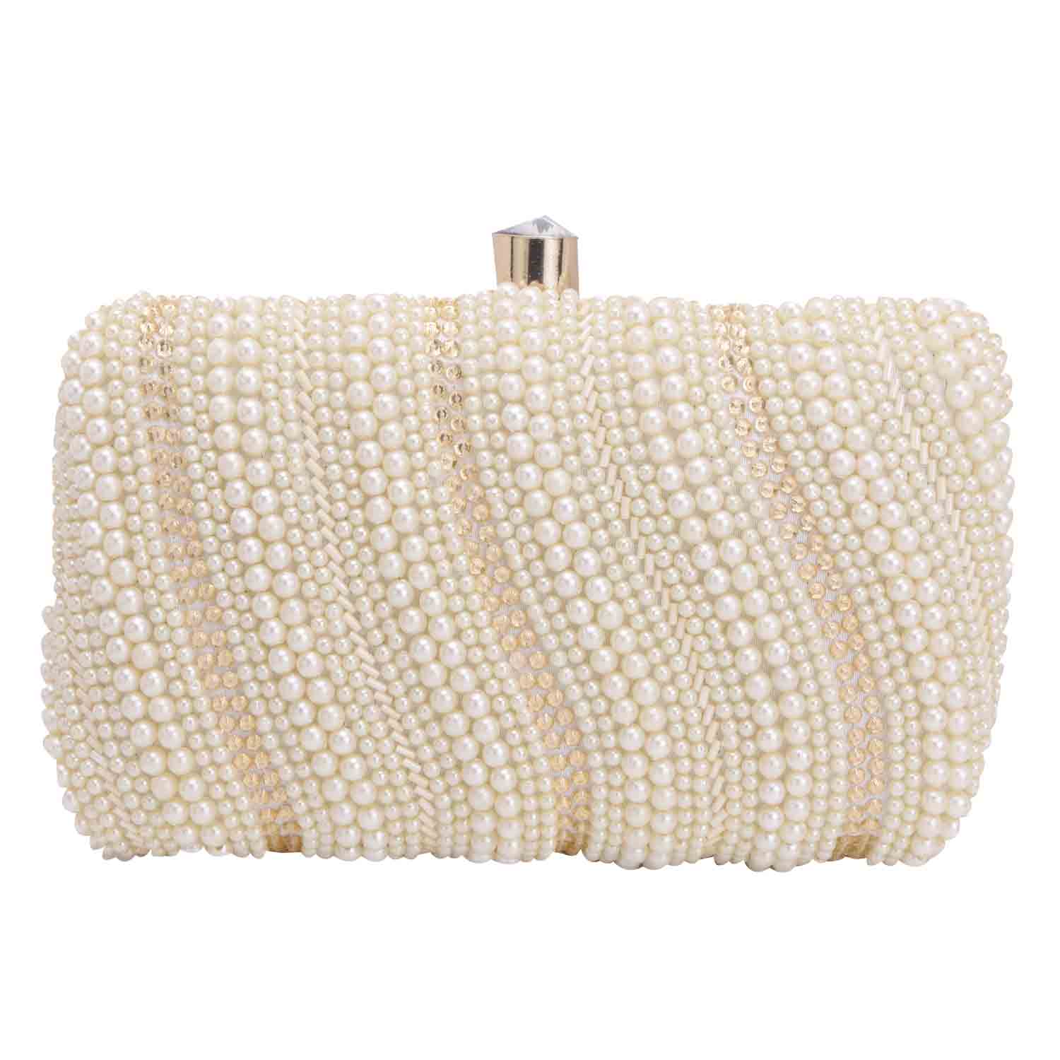 Pearl Box Clutch For Casual Use