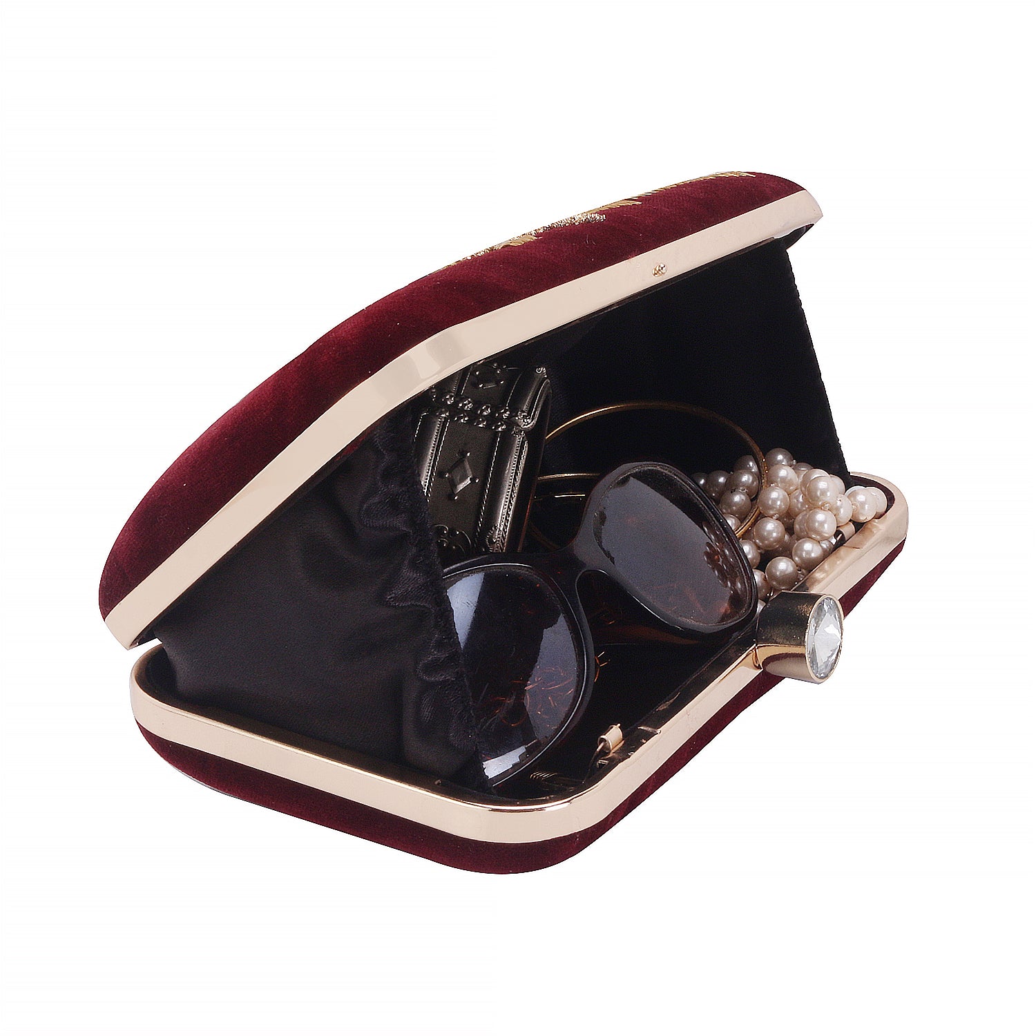 marron embroidery clutch for girls and women