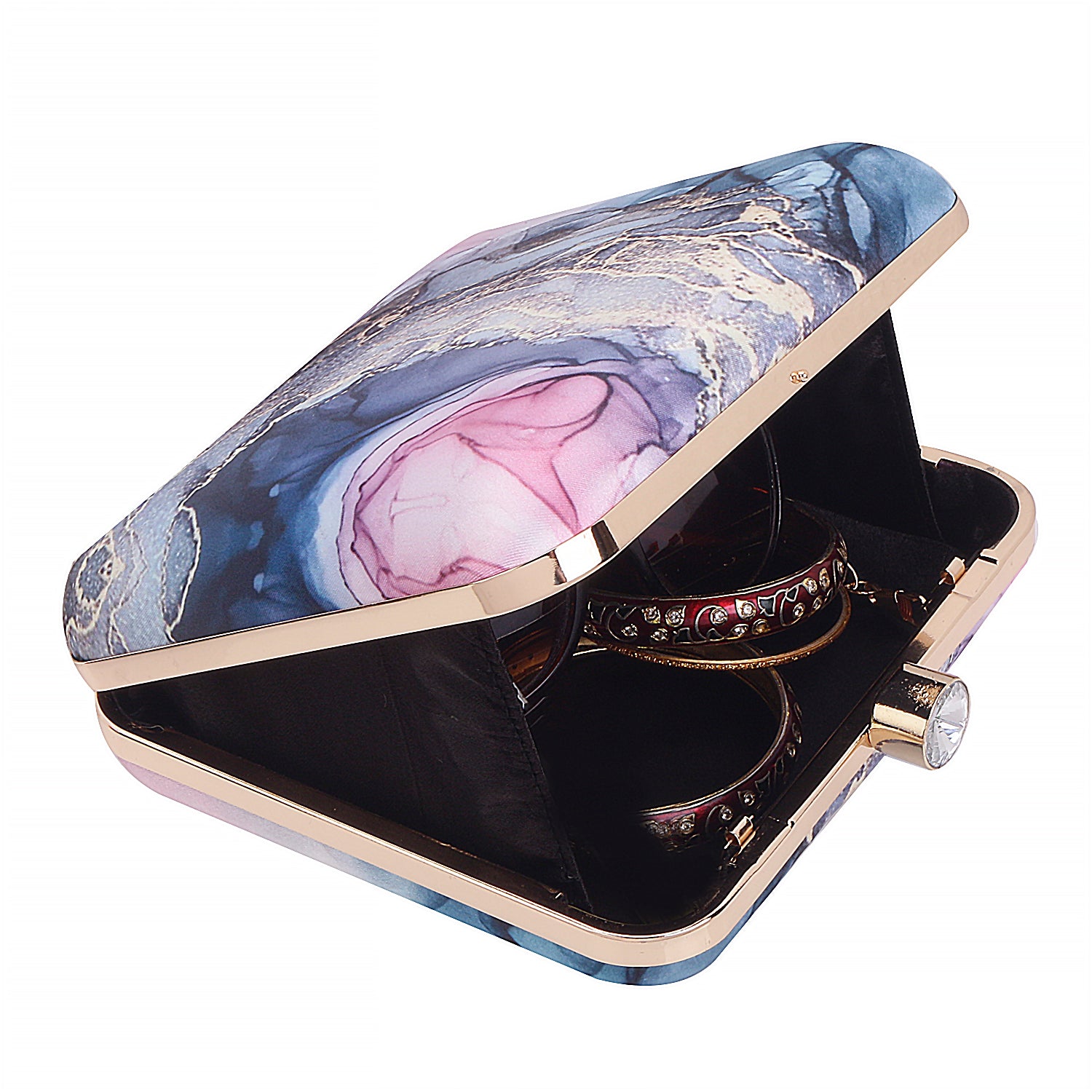 Abstract Printed Design Box Clutch For Girls Nd Women