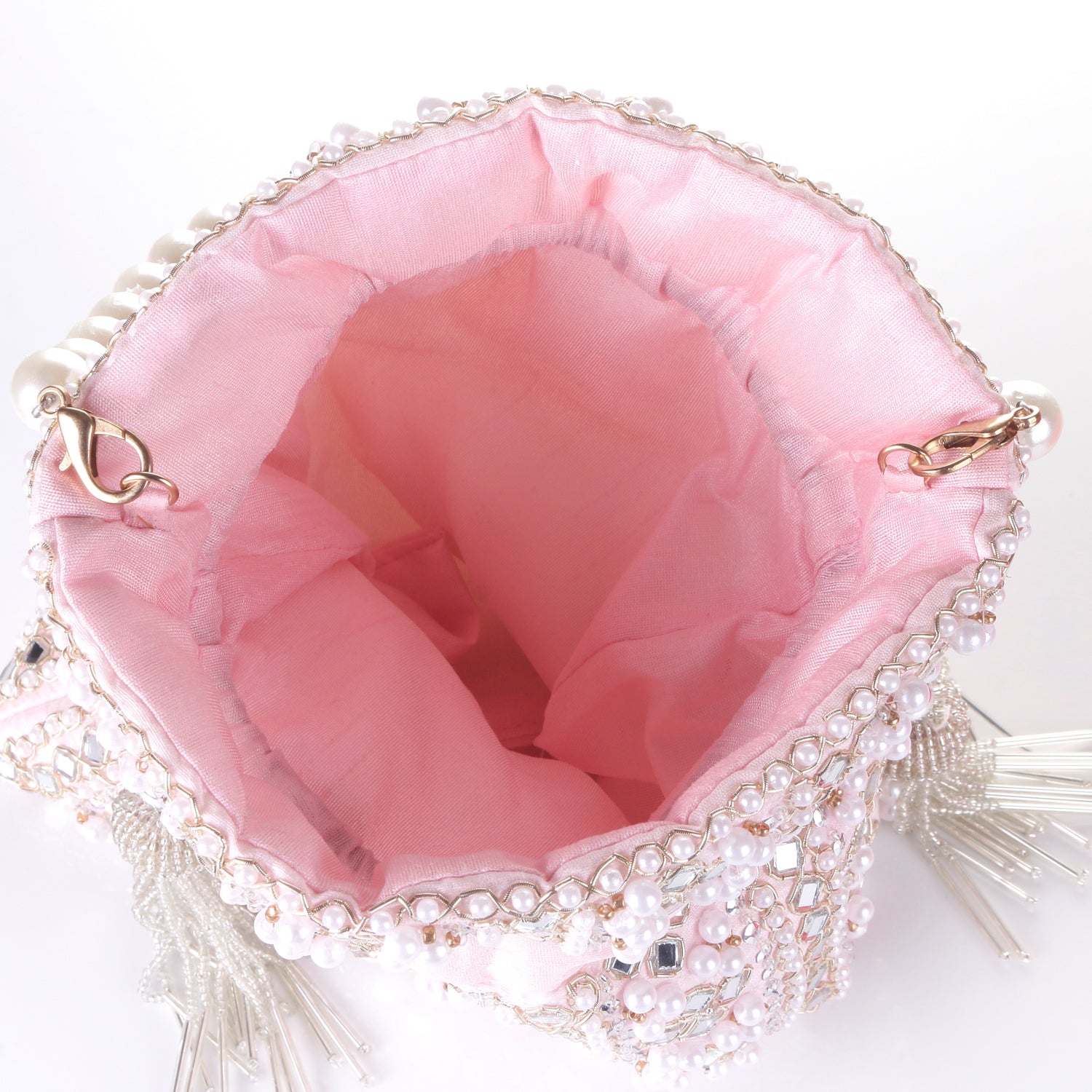 mirror design pink potli