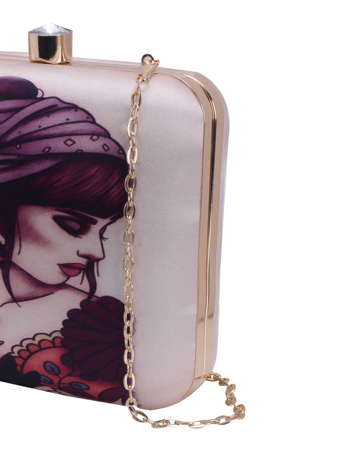 maiden printed clutch bag