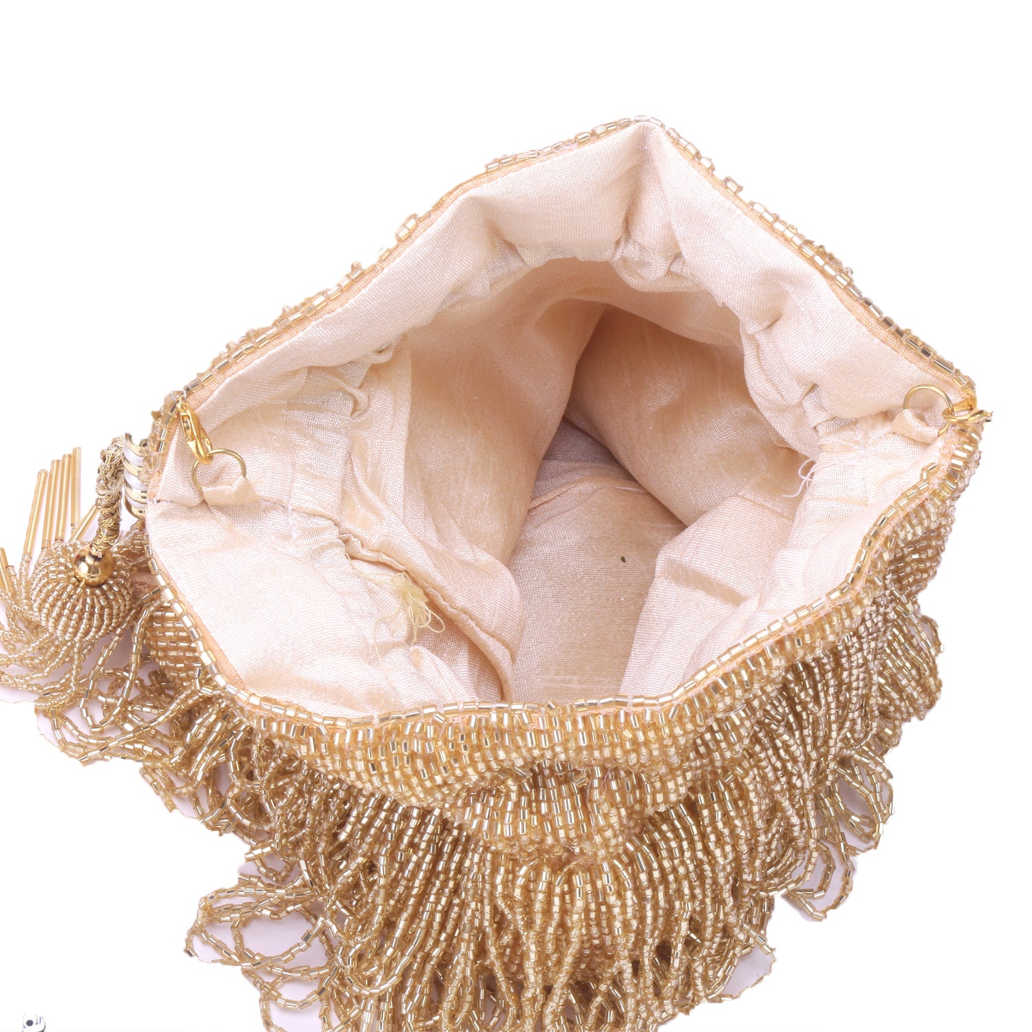 gold three layer tassel potli