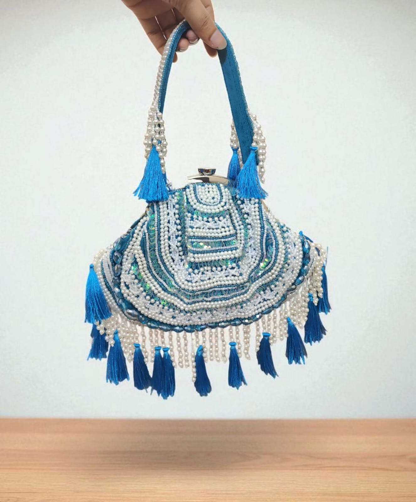 Blue pearl Batua Bag