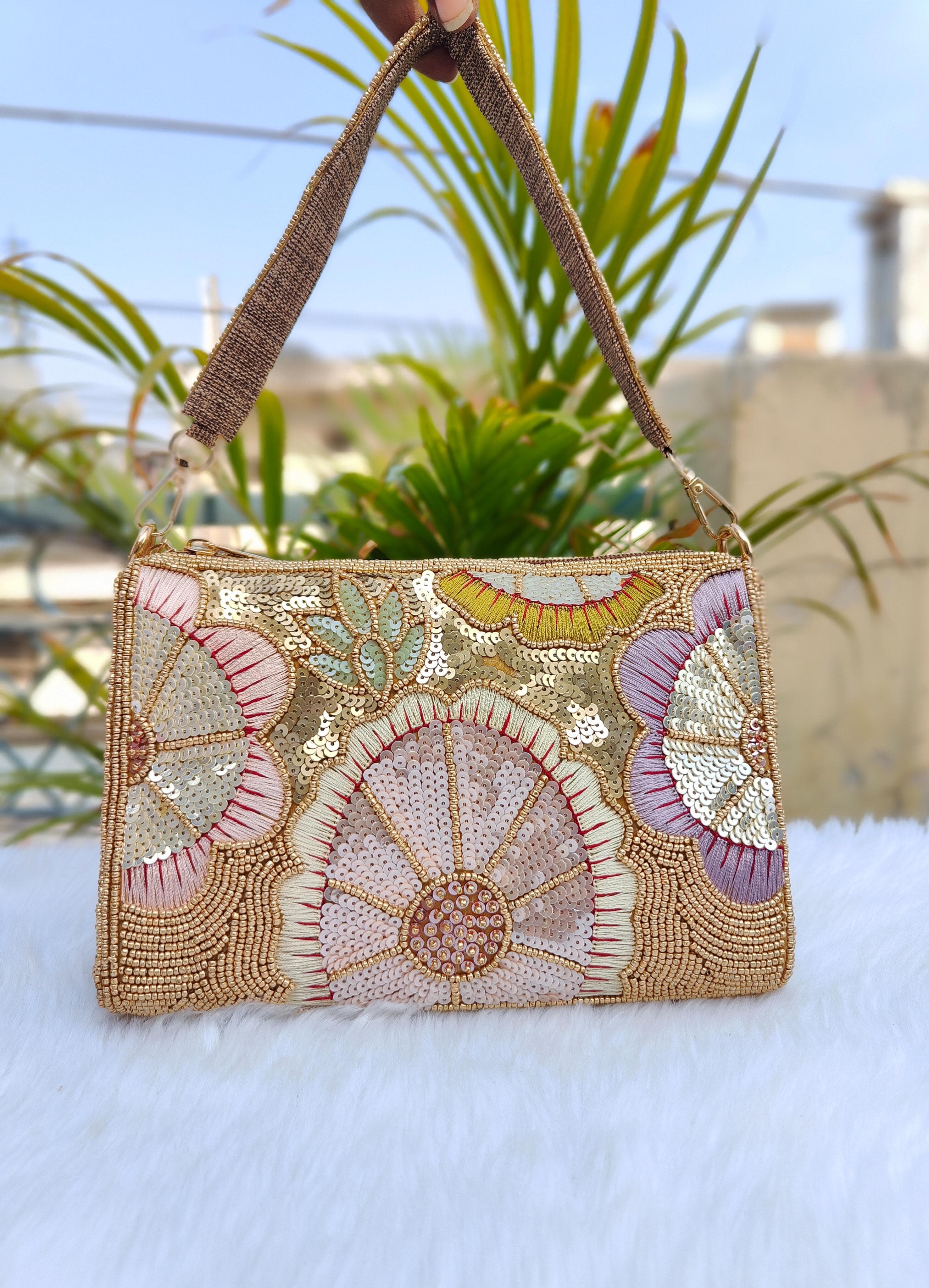 Embroidered Clutch Bag