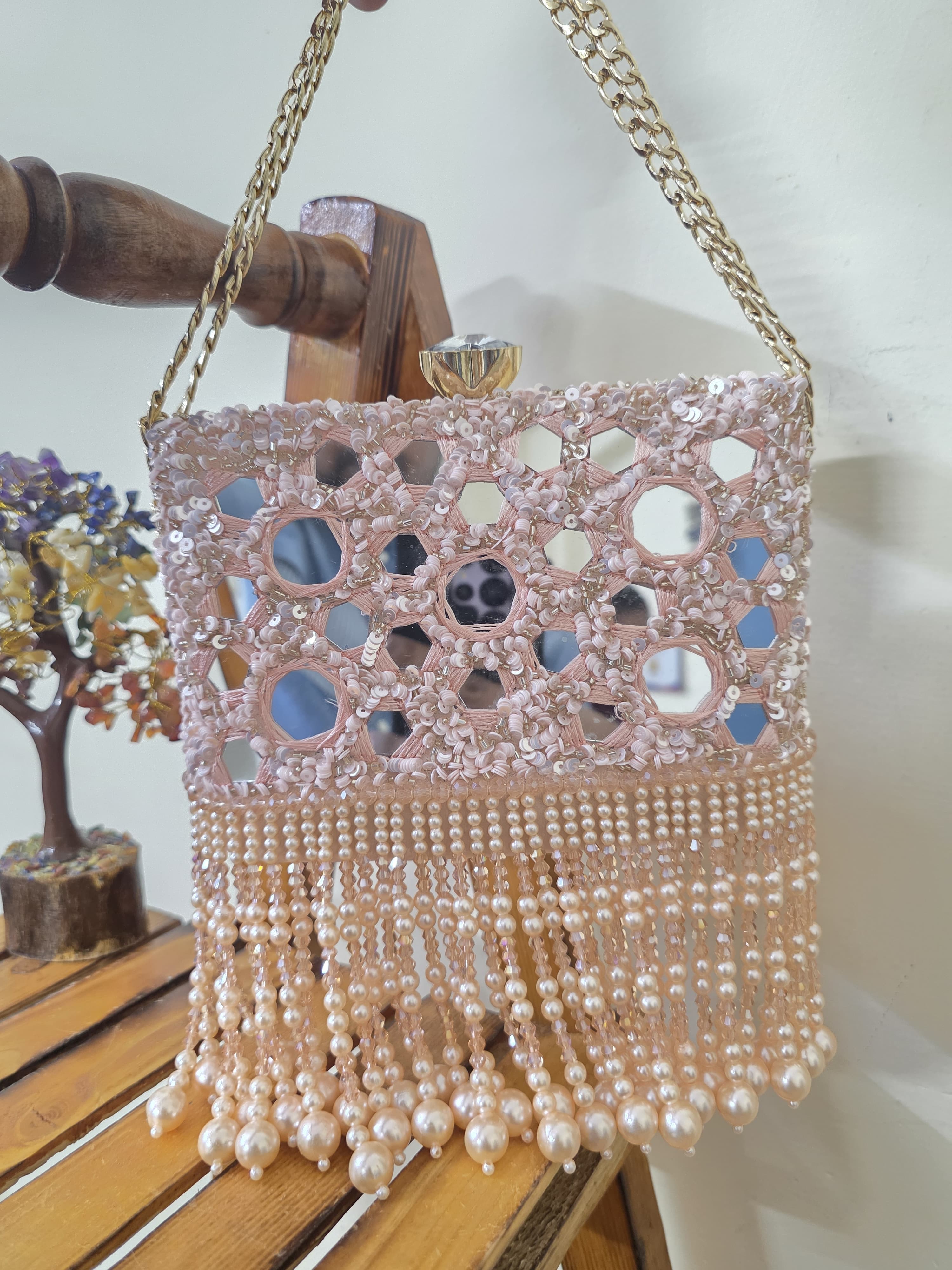 Mirror Embroidered Clutch