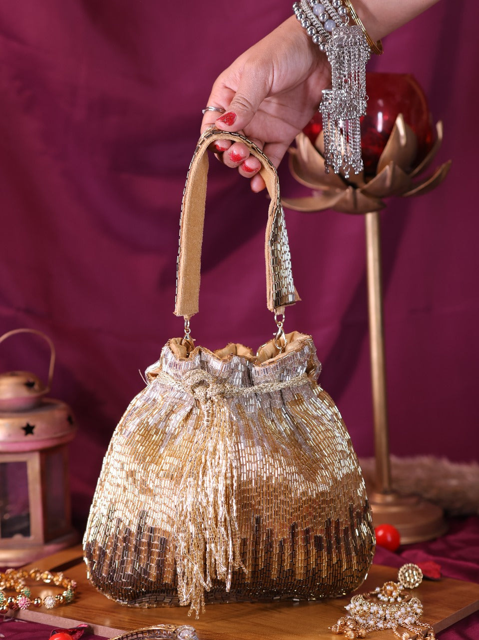 VRPS Potli Bag | Handcrafted Ethnic Bag | SWIS-2068 | Additional Angle
