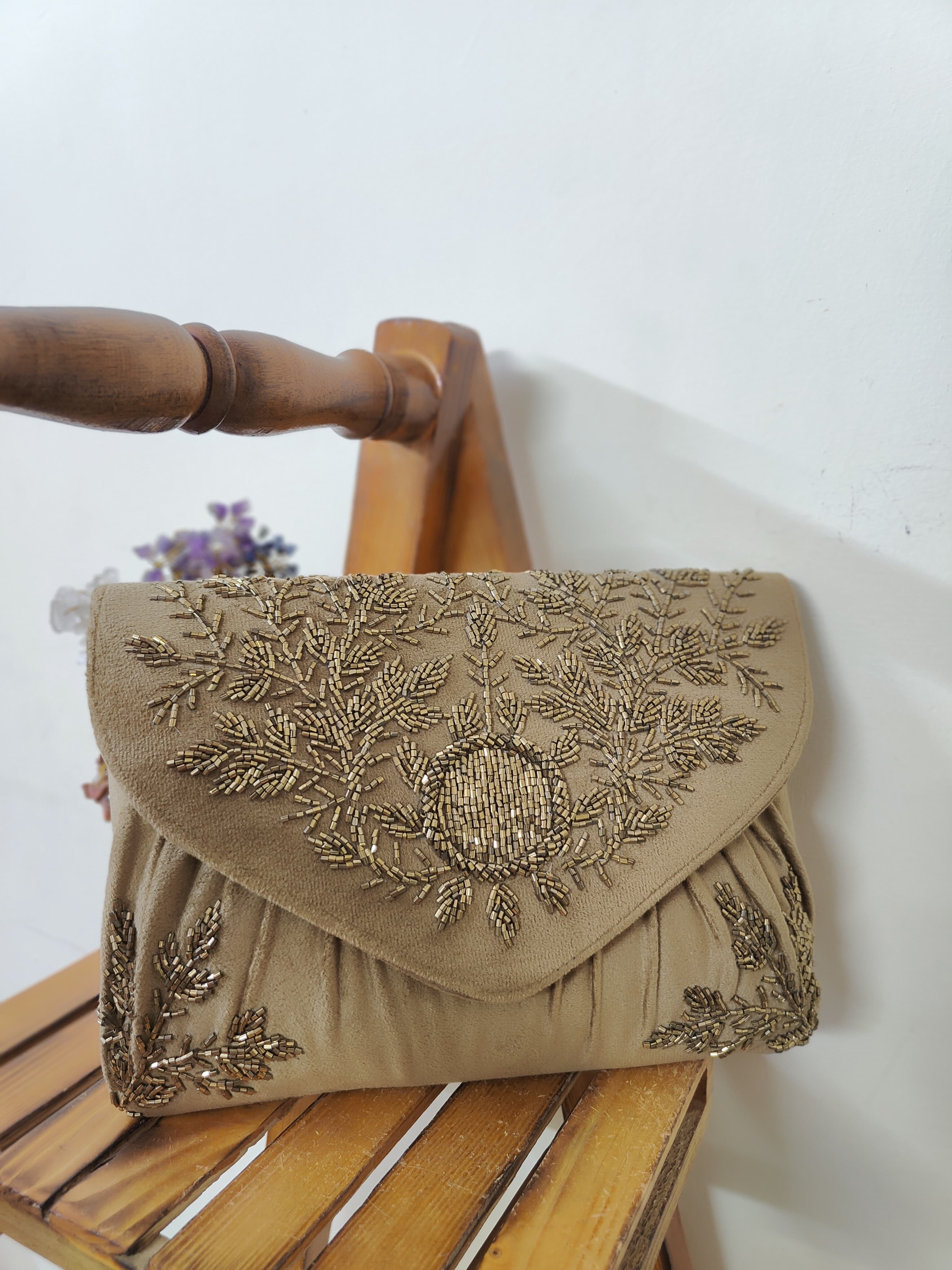 Embroidered Flap Bag