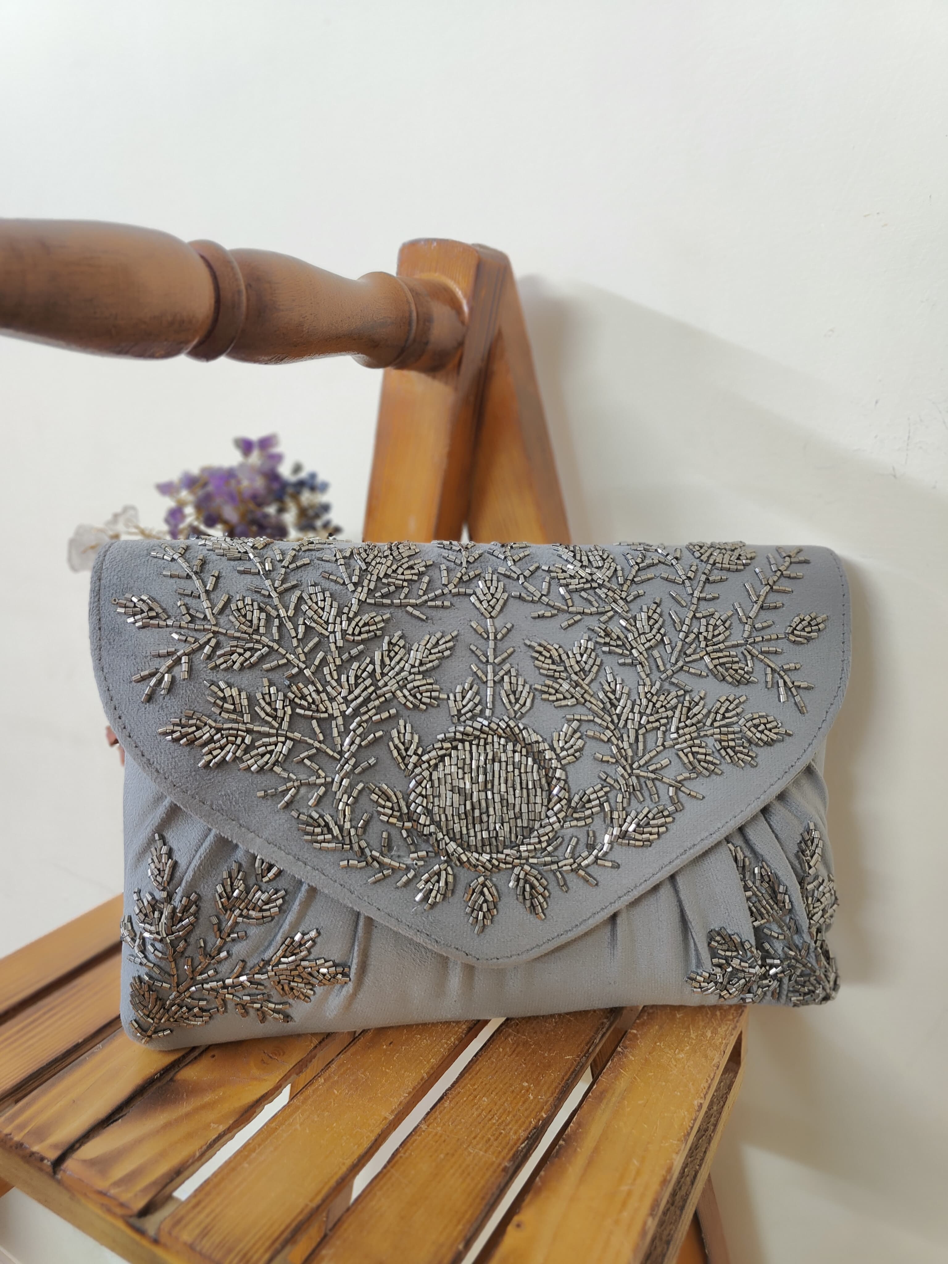 Embroidered Flap Bag
