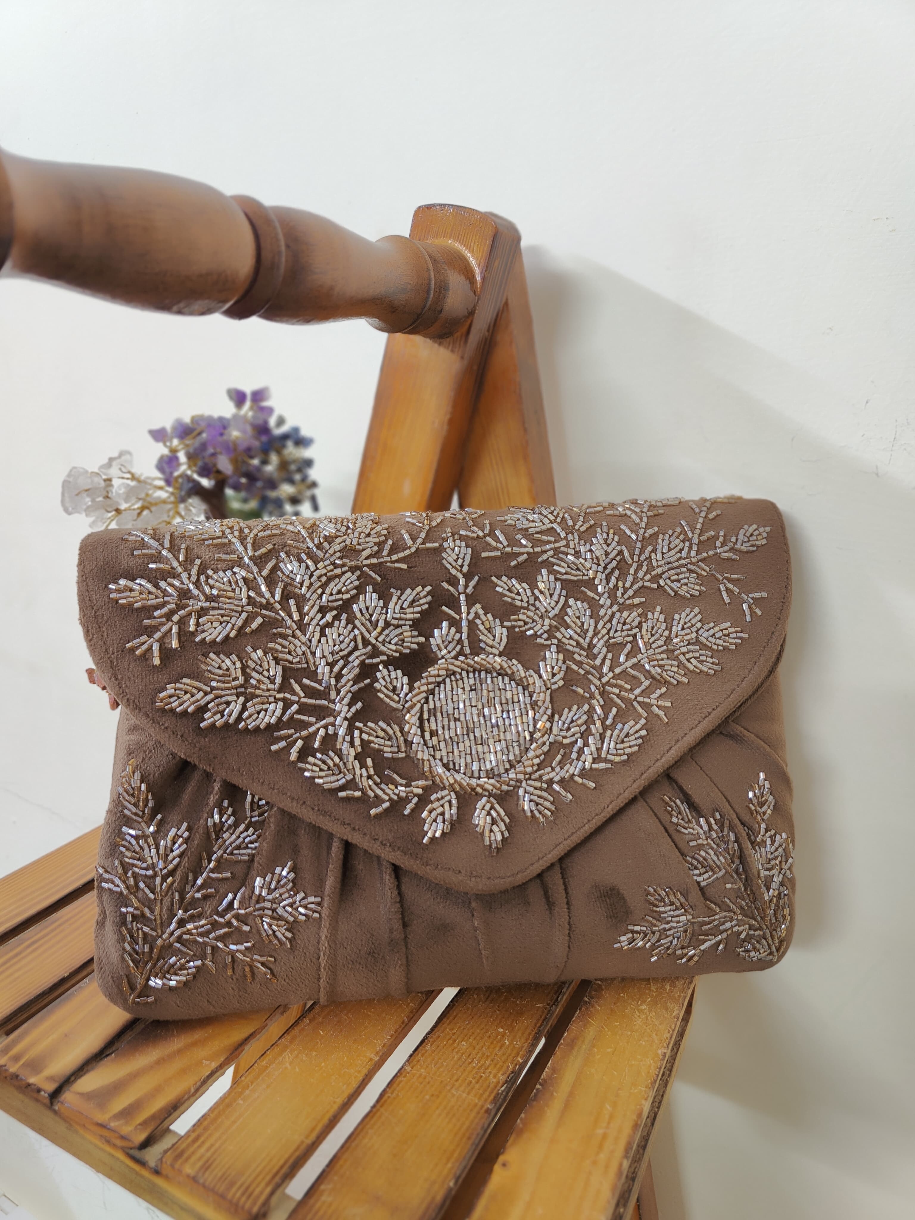 Embroidered Flap Bag