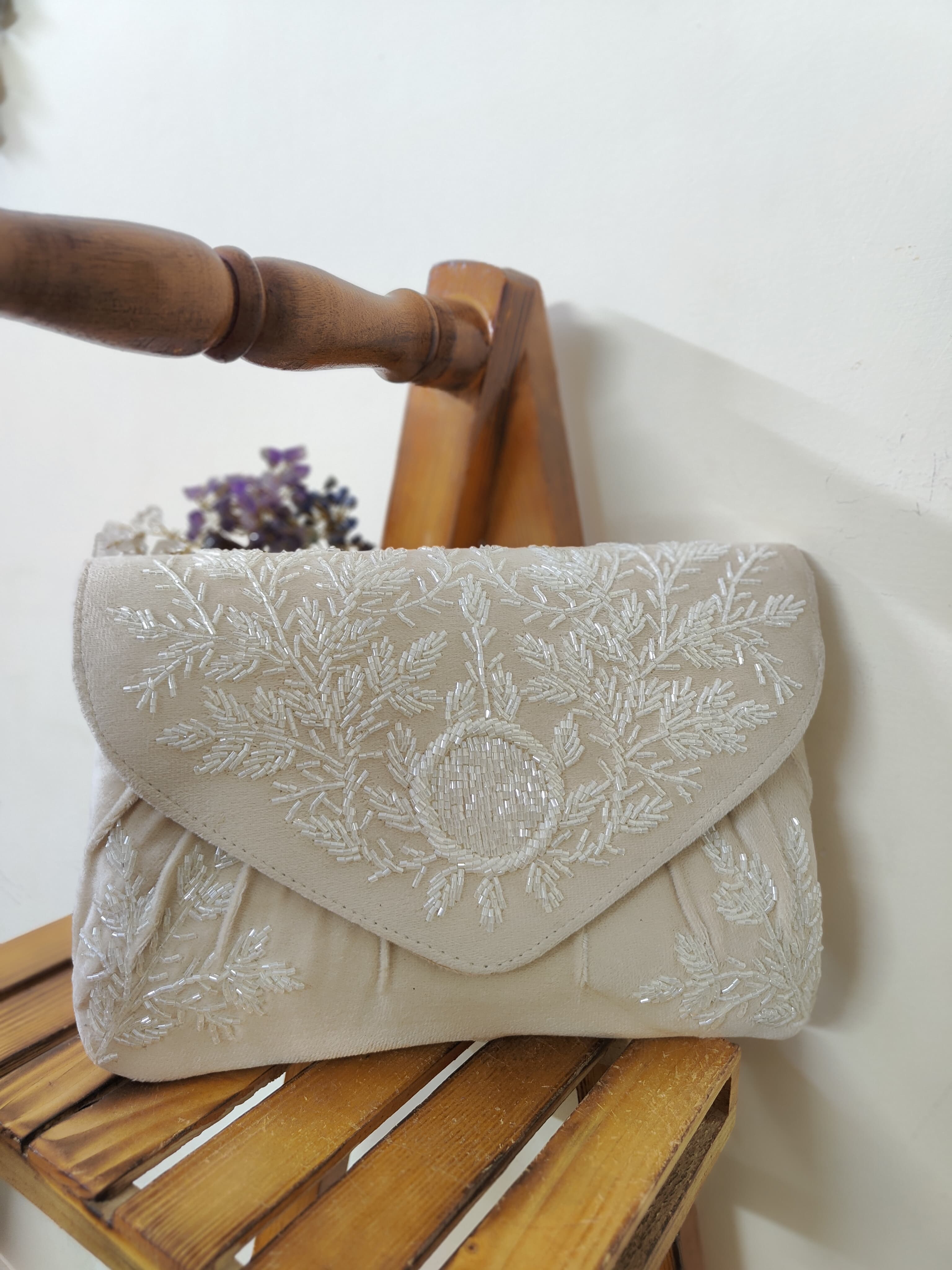 Embroidered Flap Bag