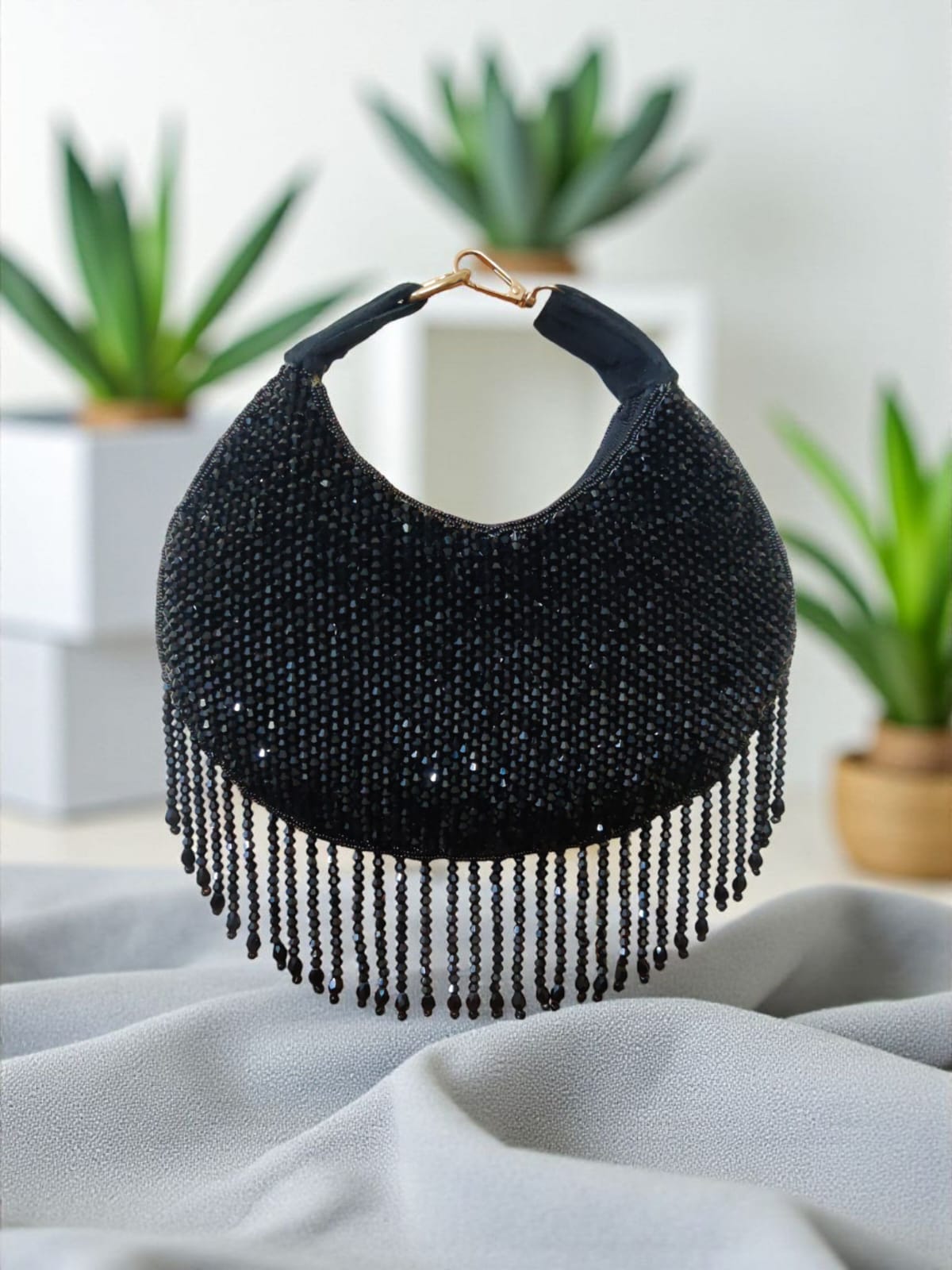 Black Crystal Moon Clutch