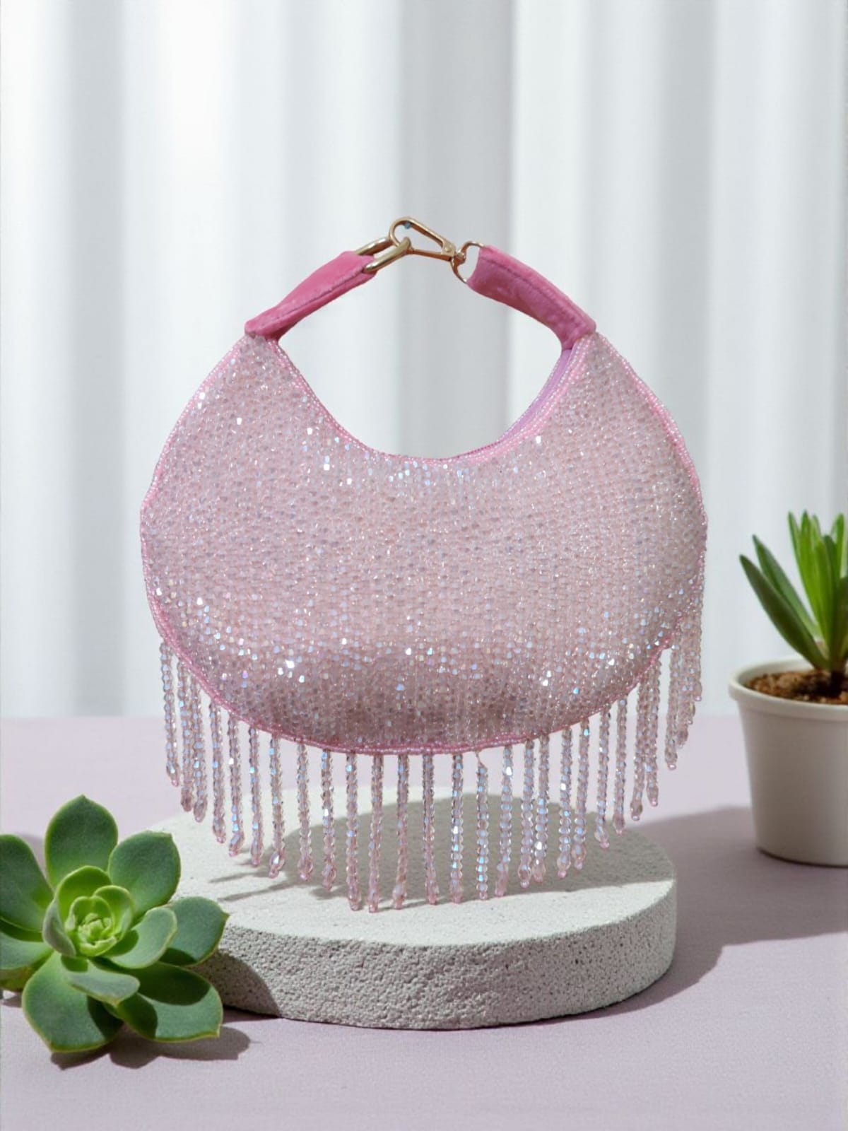 Pink Crystal Moon Clutch