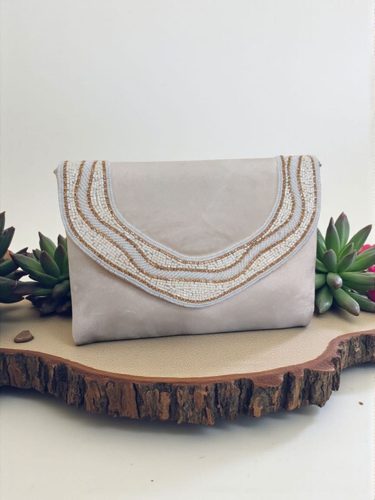 Beige Flap Bag