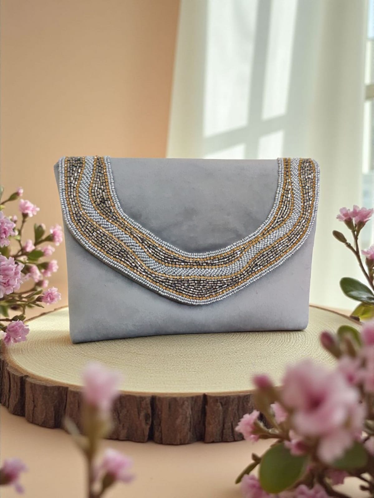Gray Flap Bag
