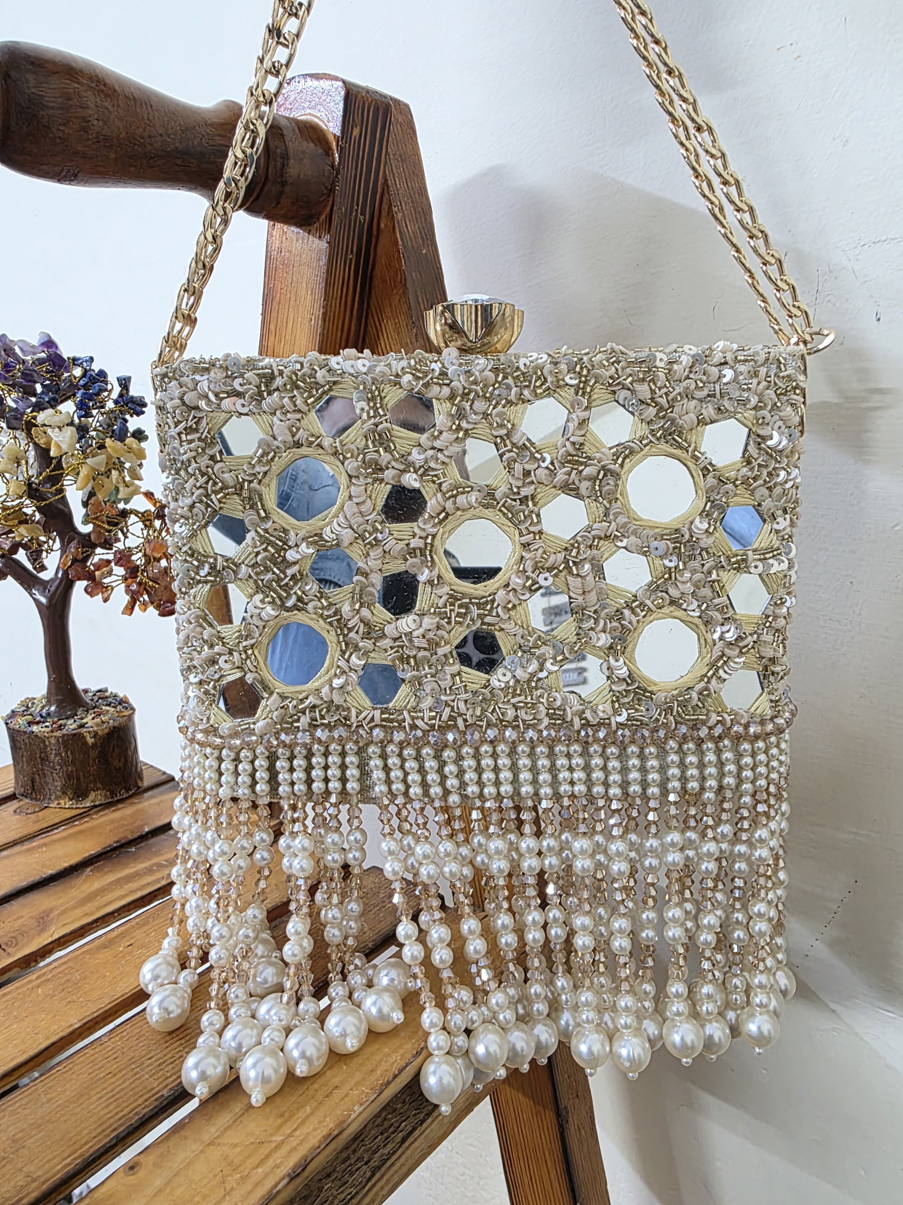 Mirror Embroidered Clutch