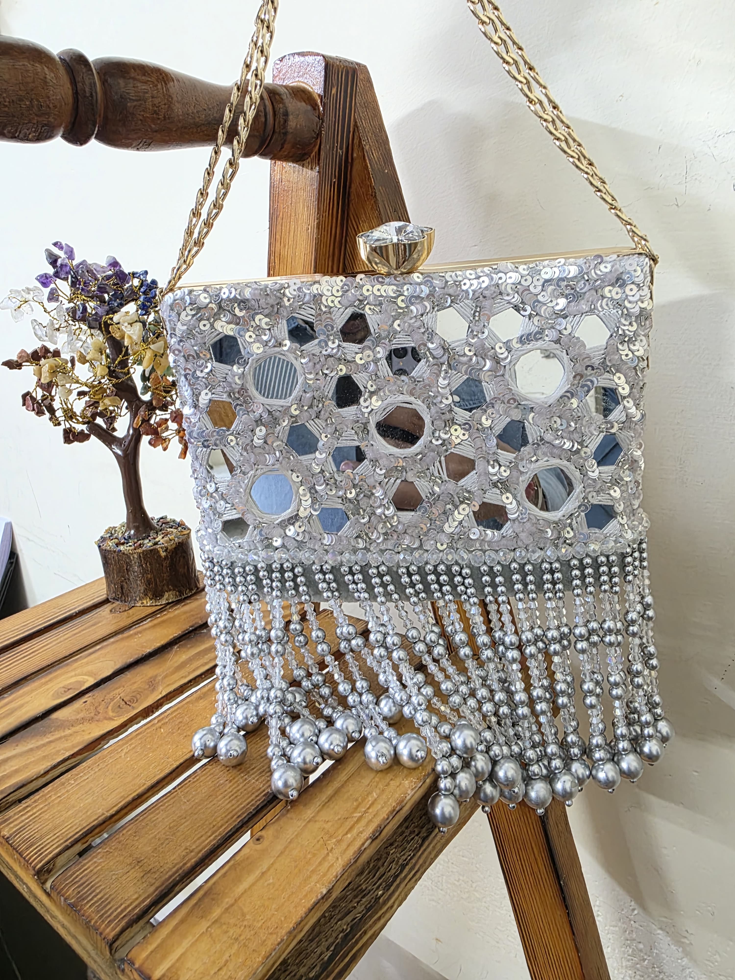Mirror Embroidered Clutch