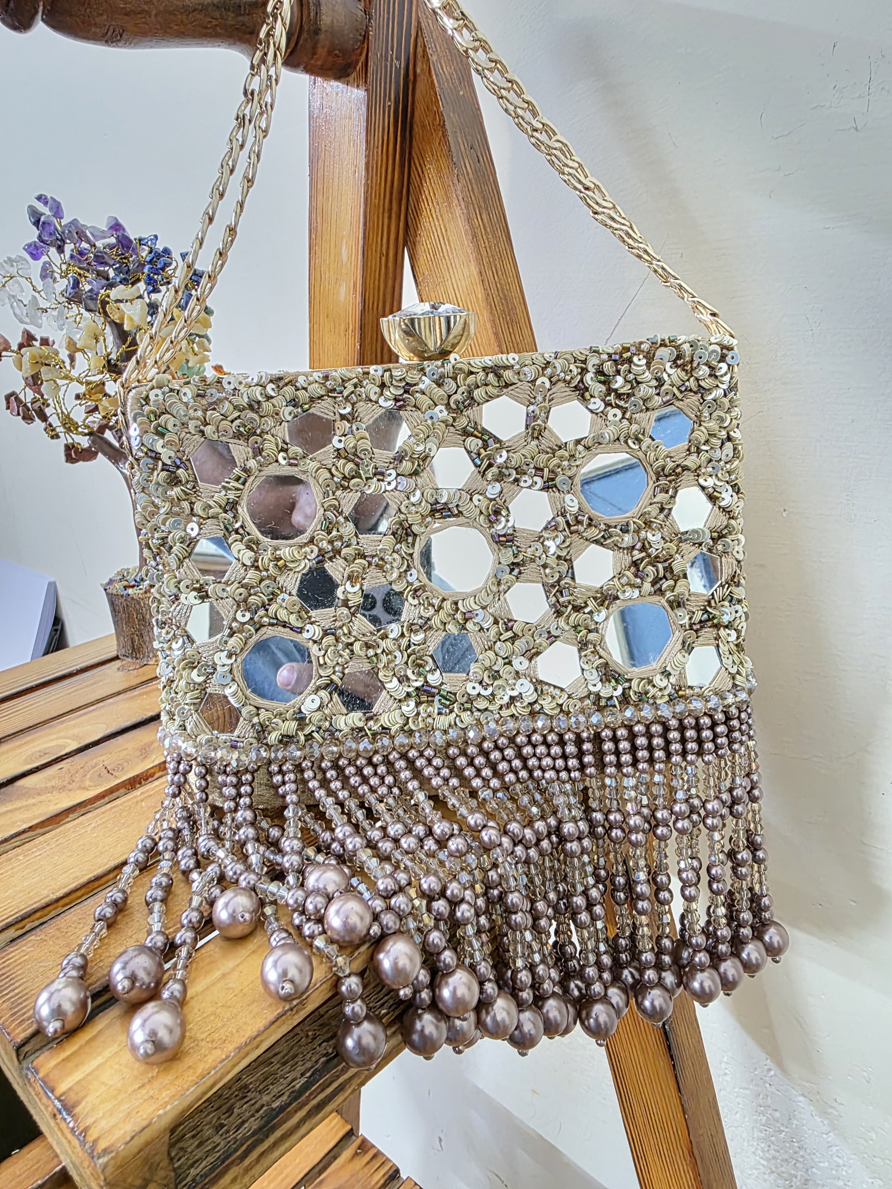 Mirror Embroidered Clutch