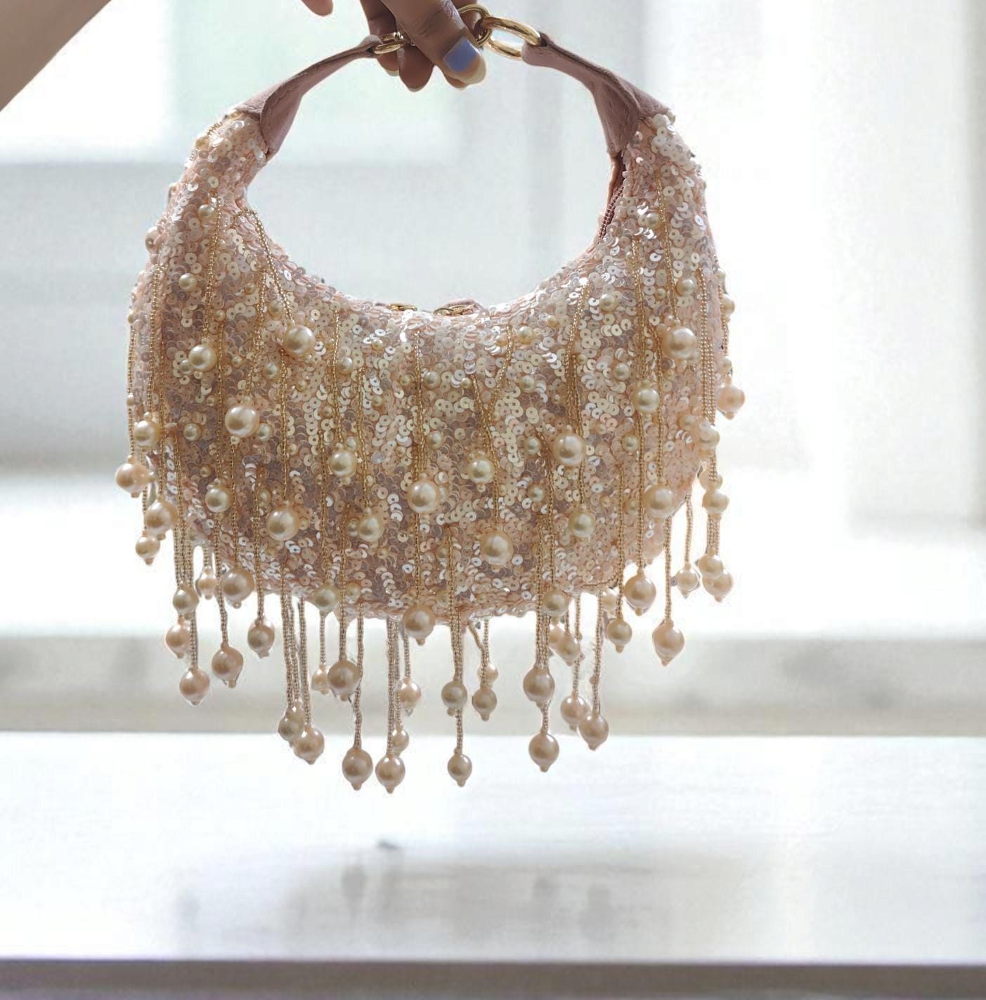 Peach Pearl Moon Clutch