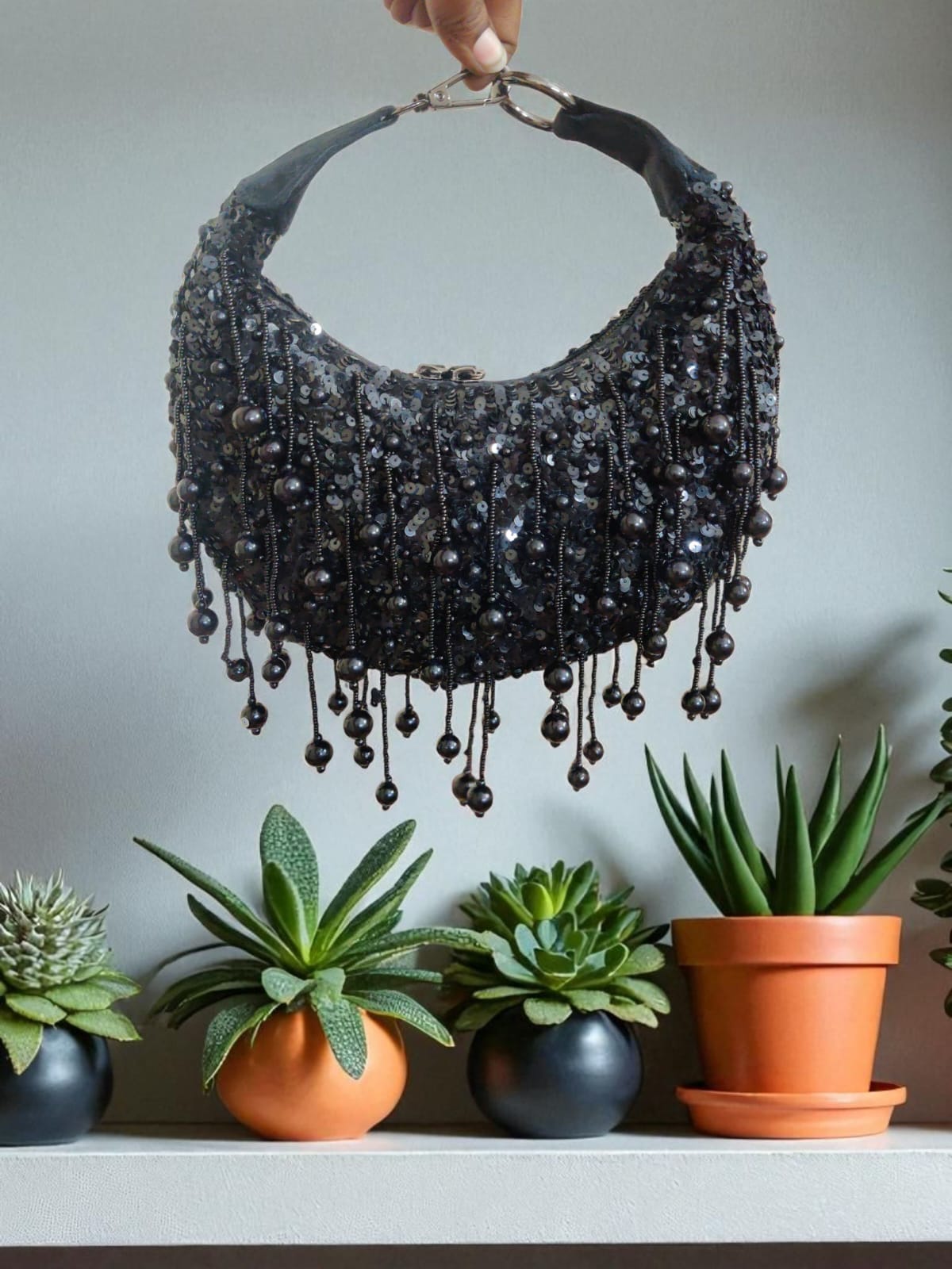 Black Pearl Moon Clutch